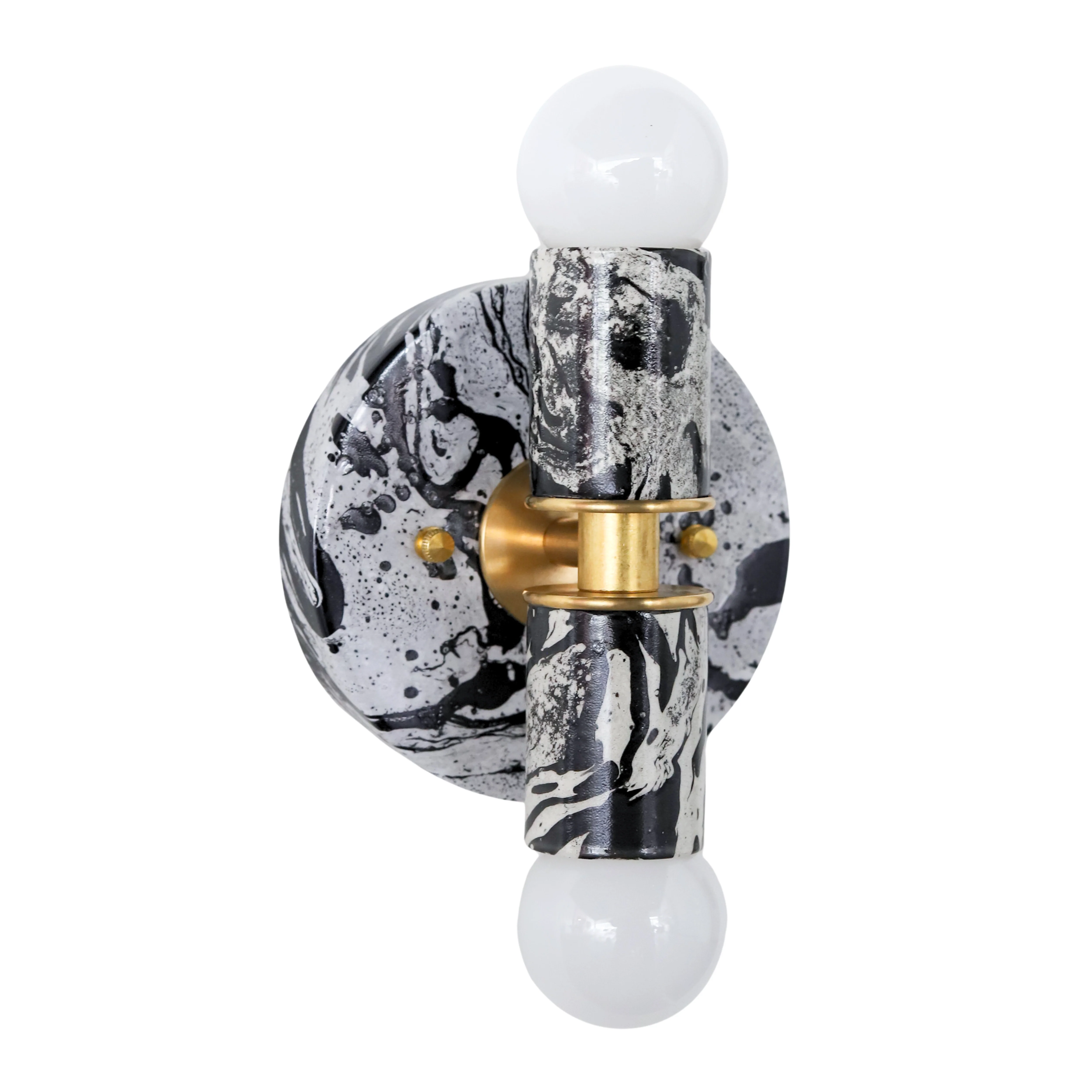 Black & White Marbled Small Thalia Sconce - Image 2