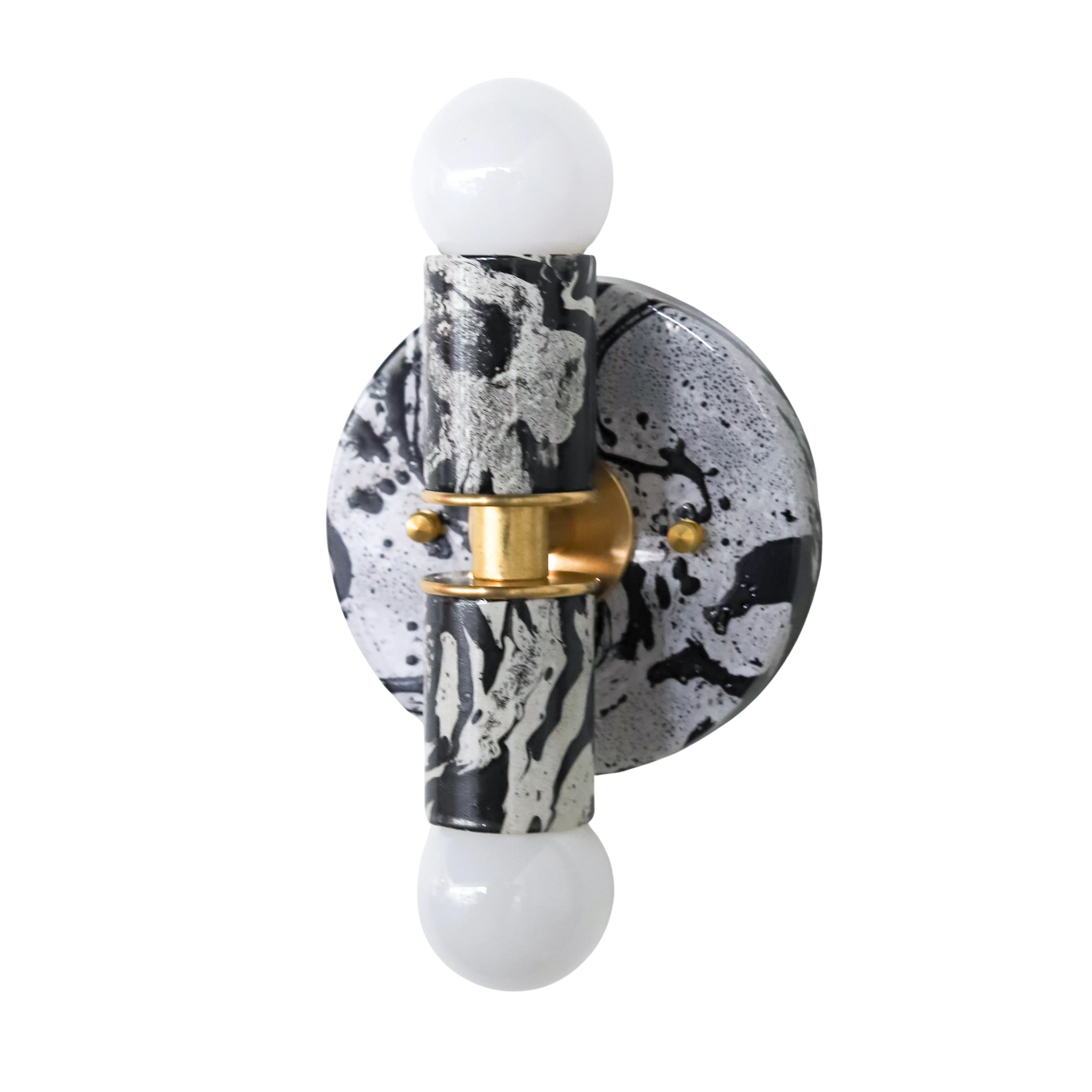 Black & White Marbled Small Thalia Sconce - Image 3