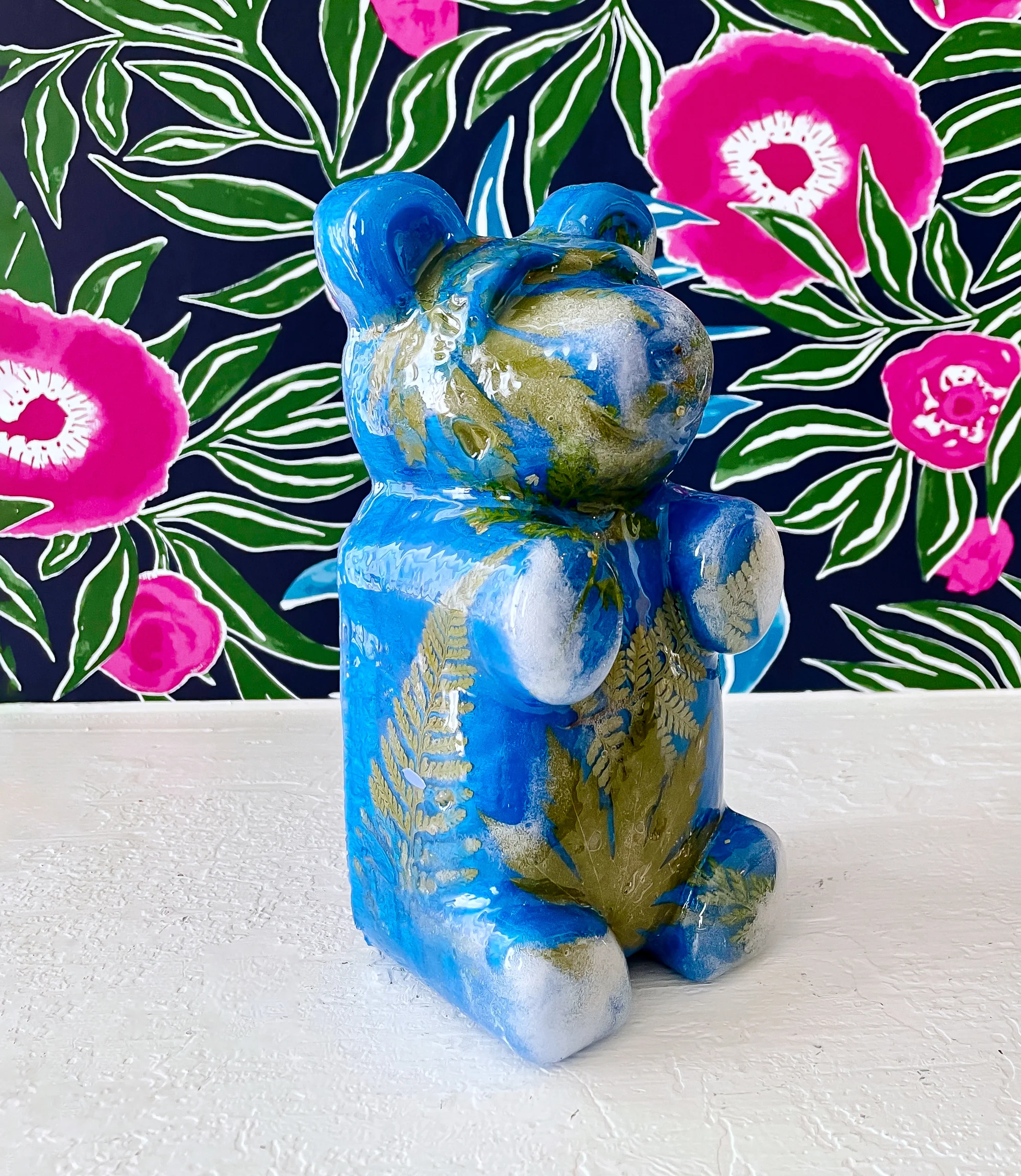 Blue Bear with Leaves - Image 5