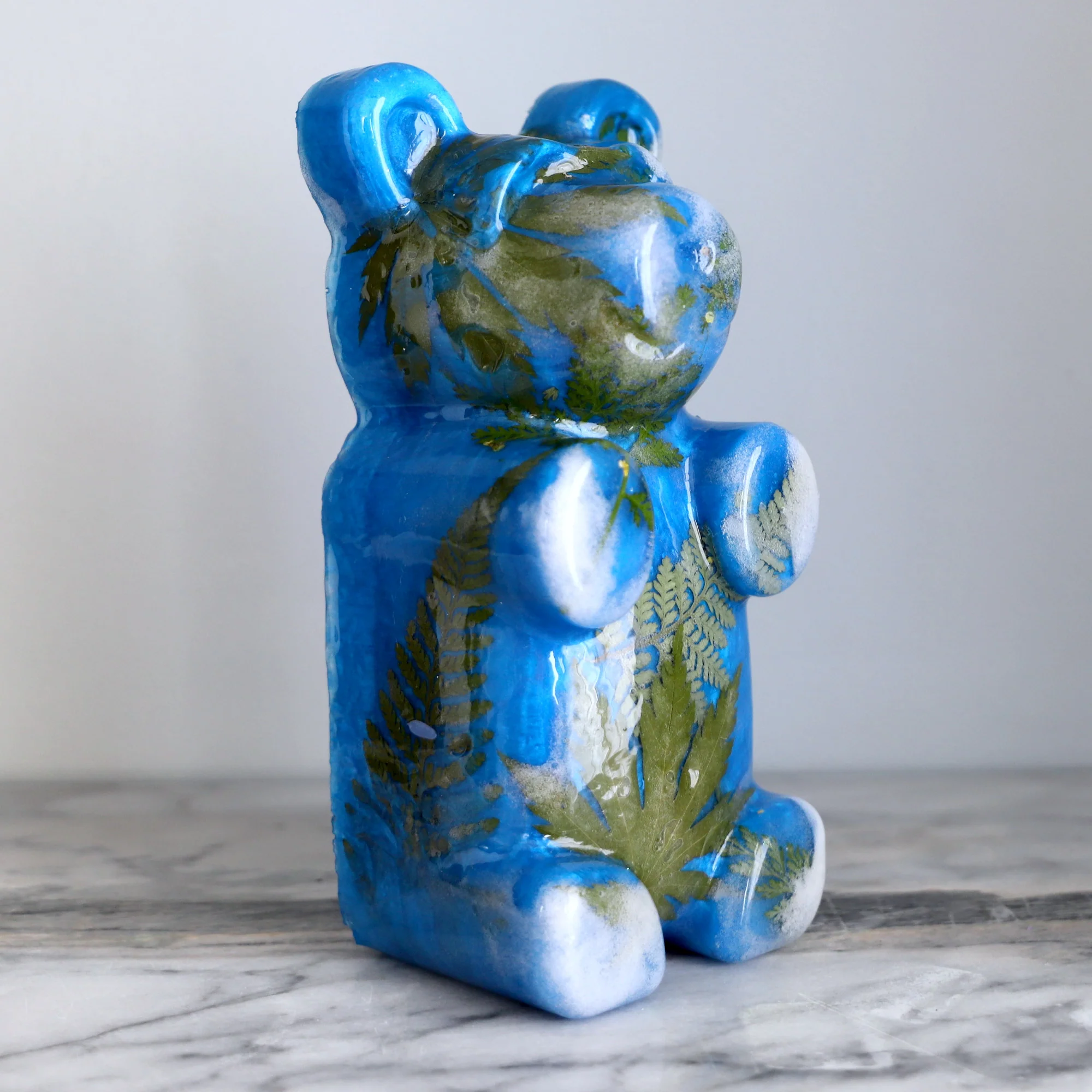 Blue Bear with Leaves - Image 8