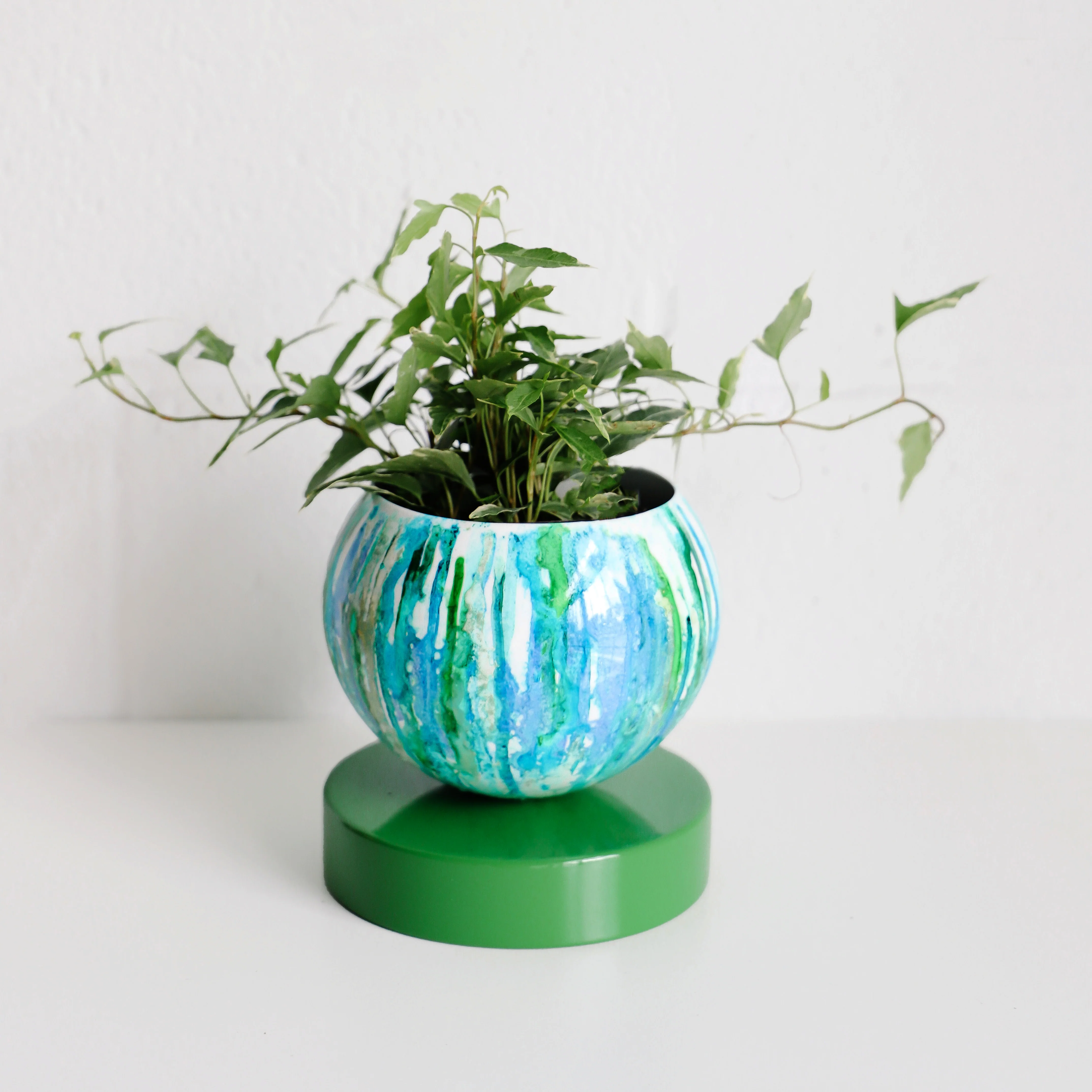 Blue & Green Watercolor Loa Planter