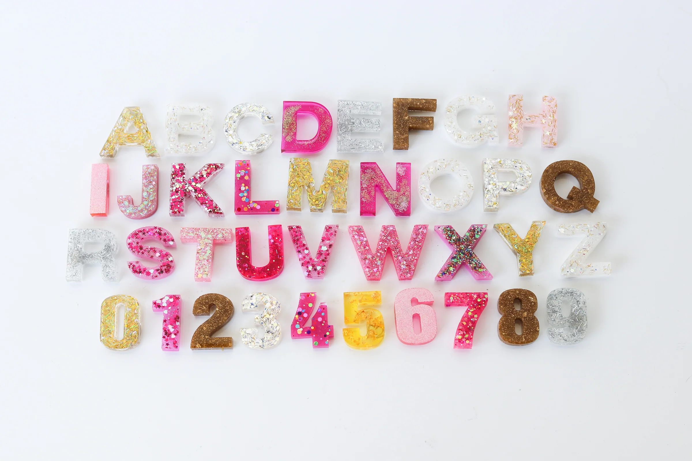 Pink, Gold, & Silver Glitter Mix Letters - Image 4