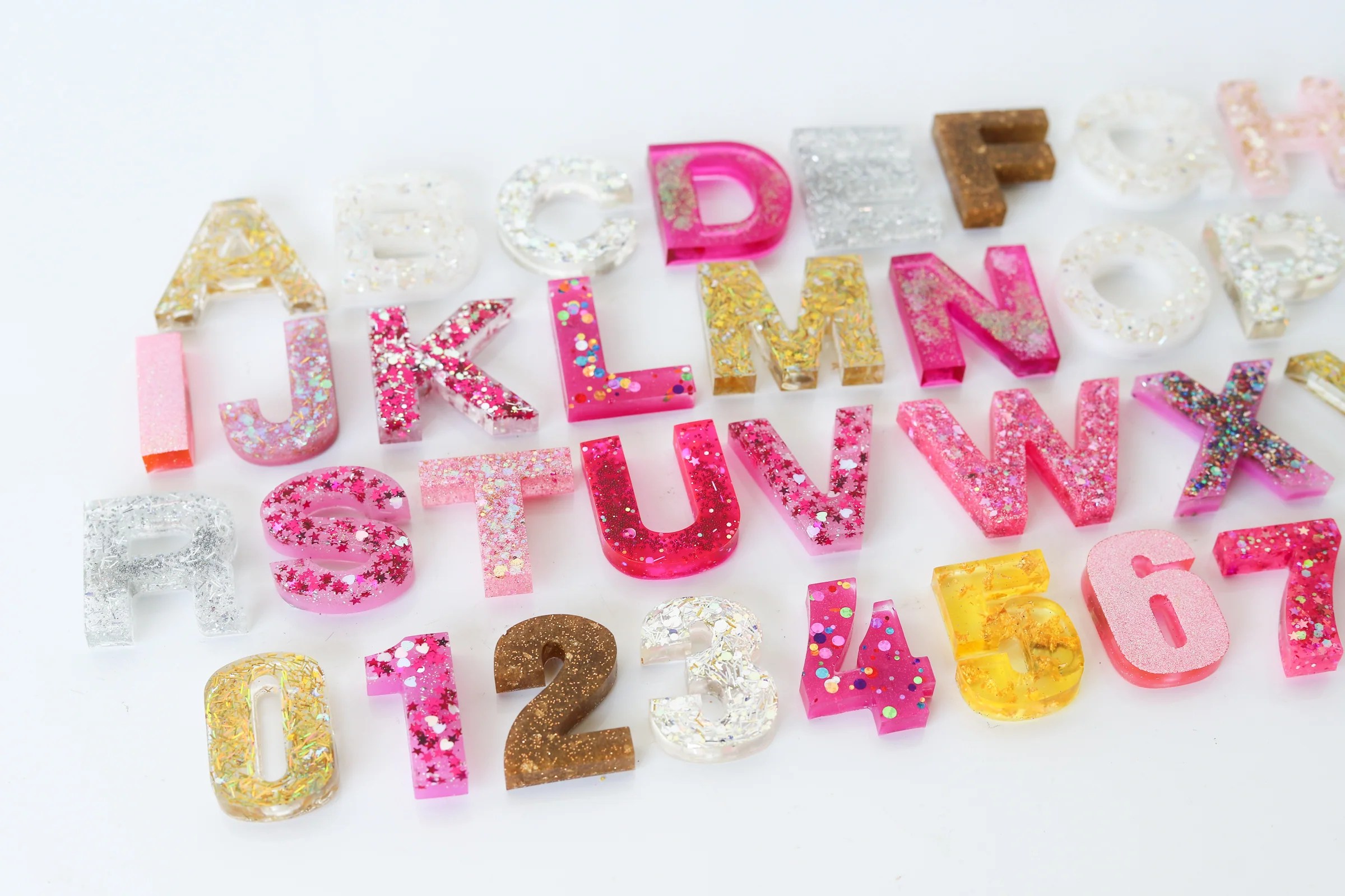 Pink, Gold, & Silver Glitter Mix Letters - Image 5