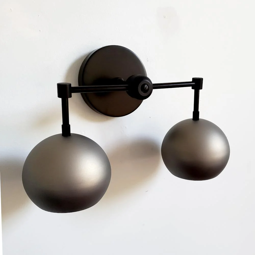 Double Loa Sconce with Steel Shades - Image 8