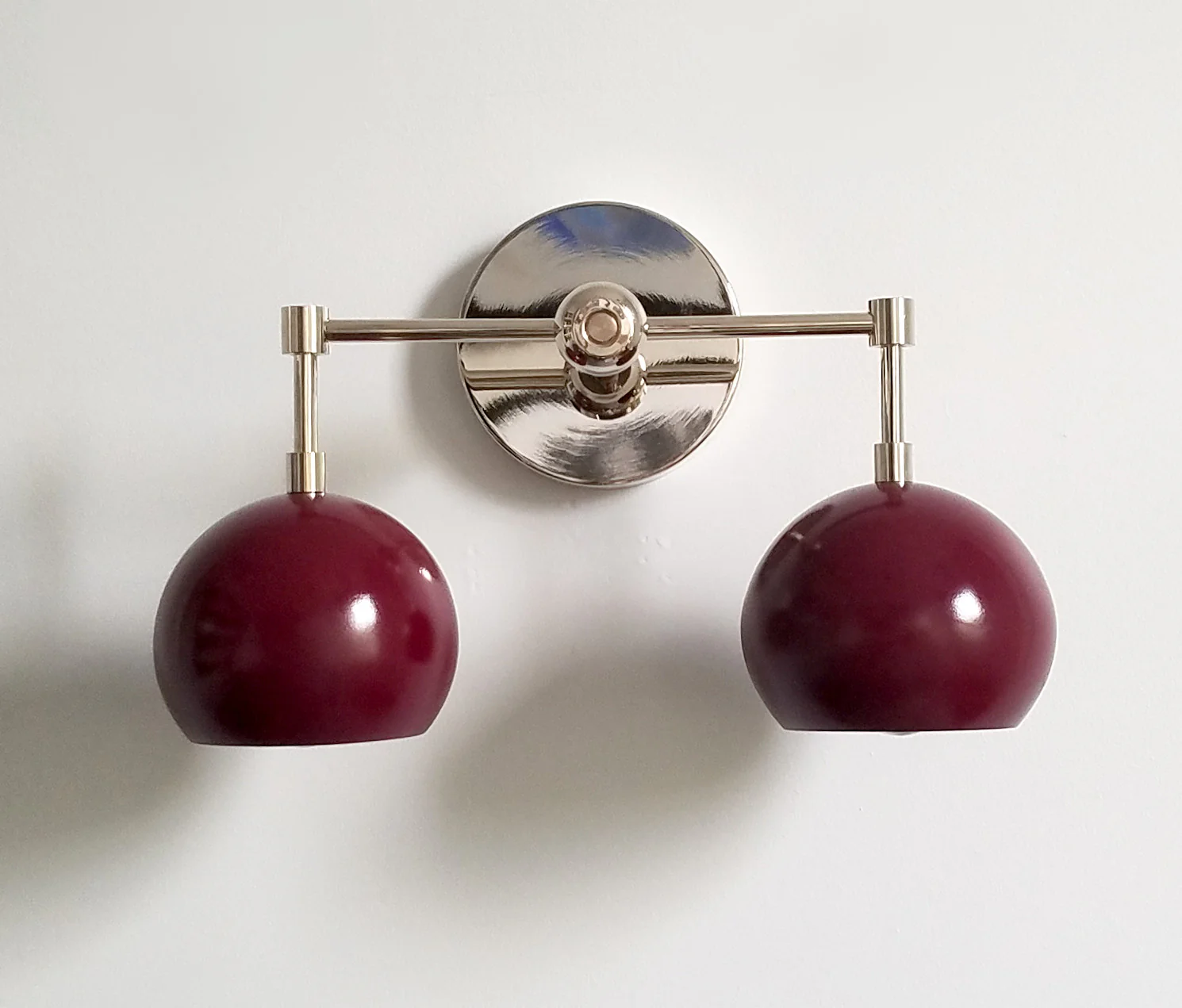 Double Loa Sconce with Black Cherry Shades - Image 3