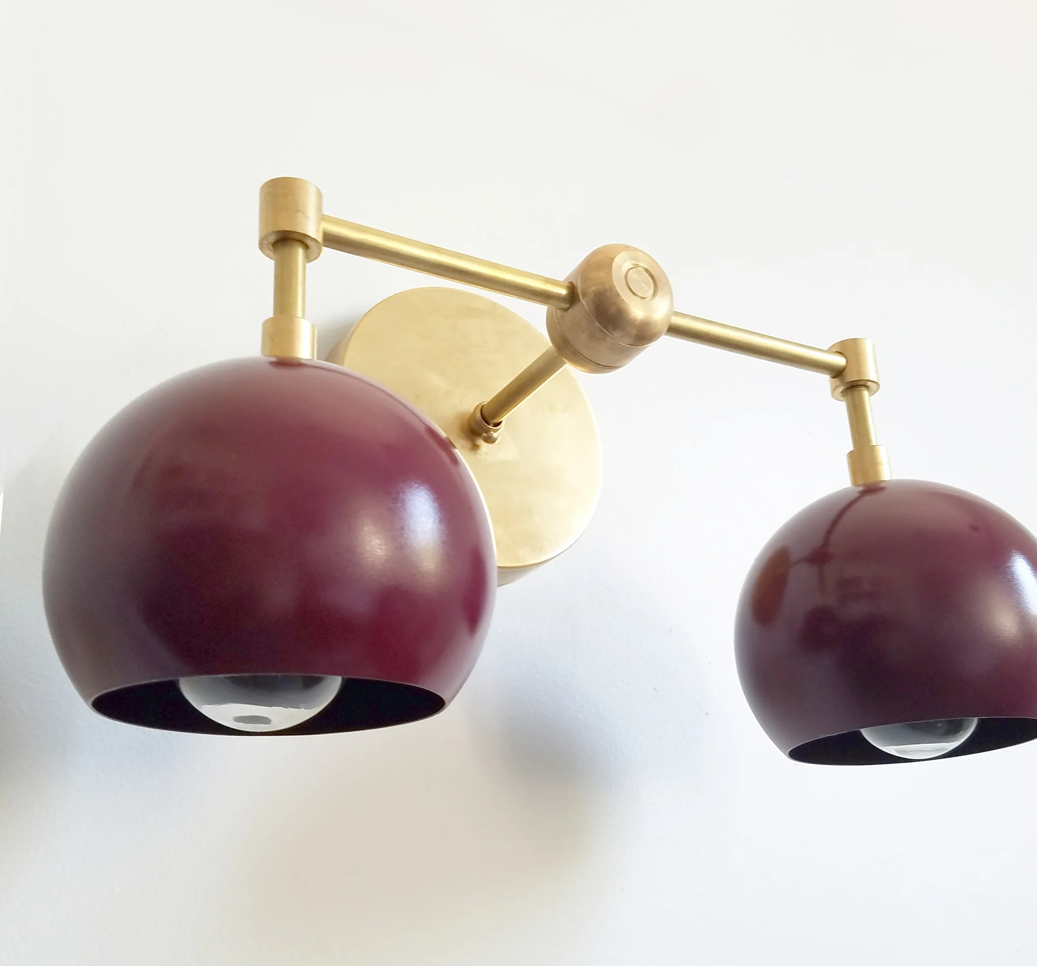 Double Loa Sconce with Black Cherry Shades - Image 5