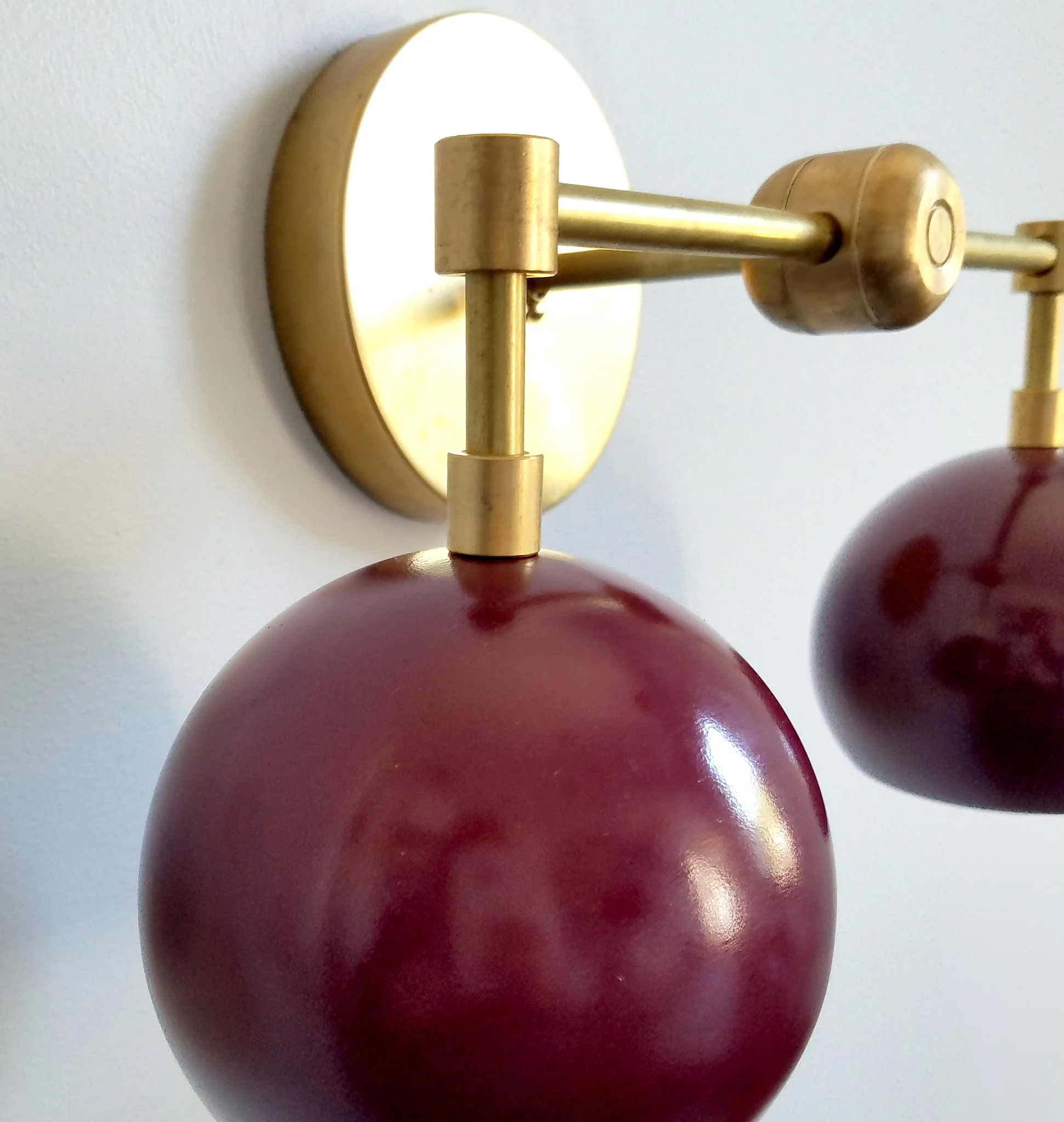 Double Loa Sconce with Black Cherry Shades - Image 7