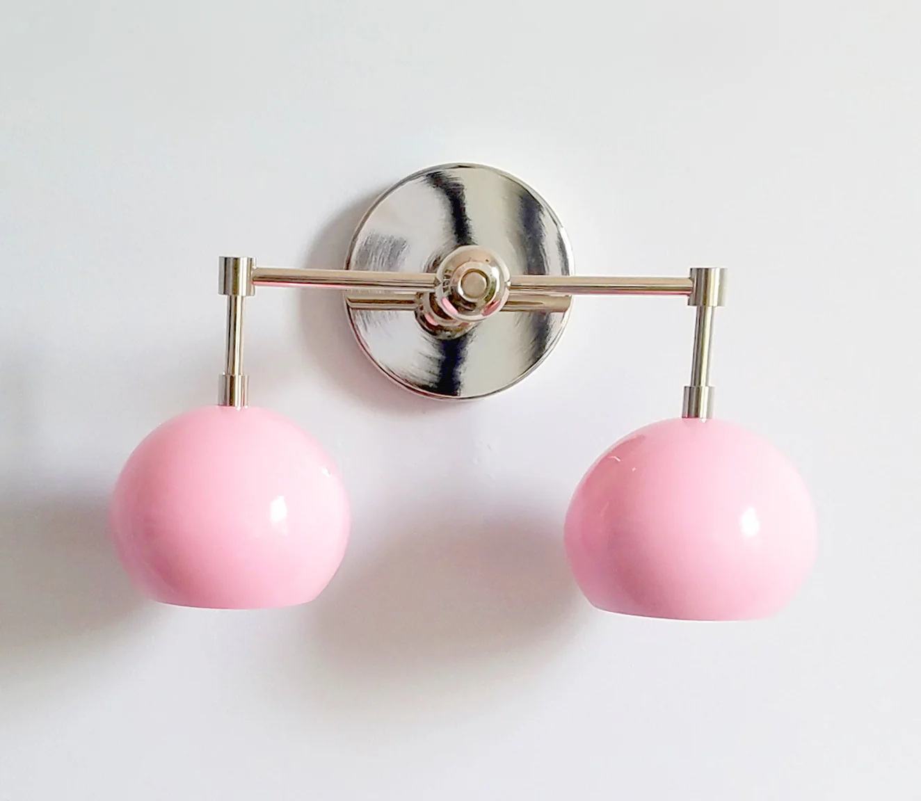 Double Loa Sconce with Blush Pink Shades - Image 4