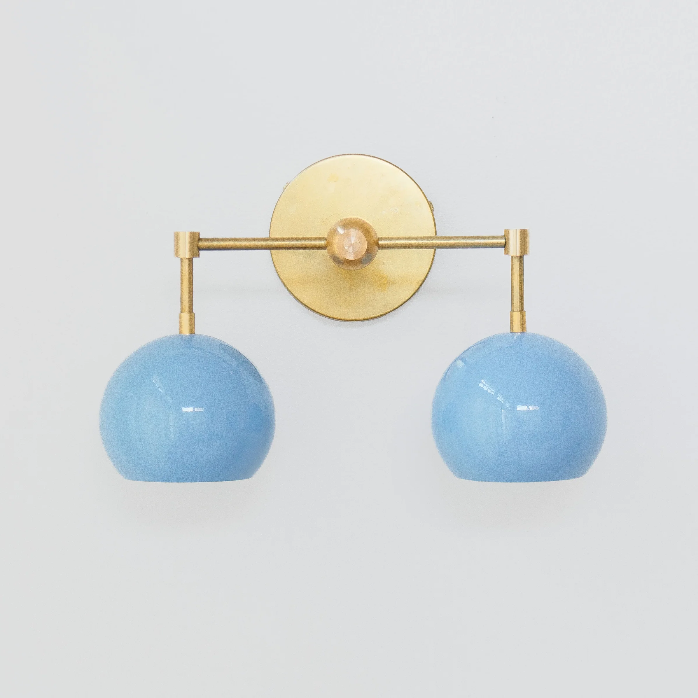Double Loa Sconce with Celestial Blue Shades - Image 2