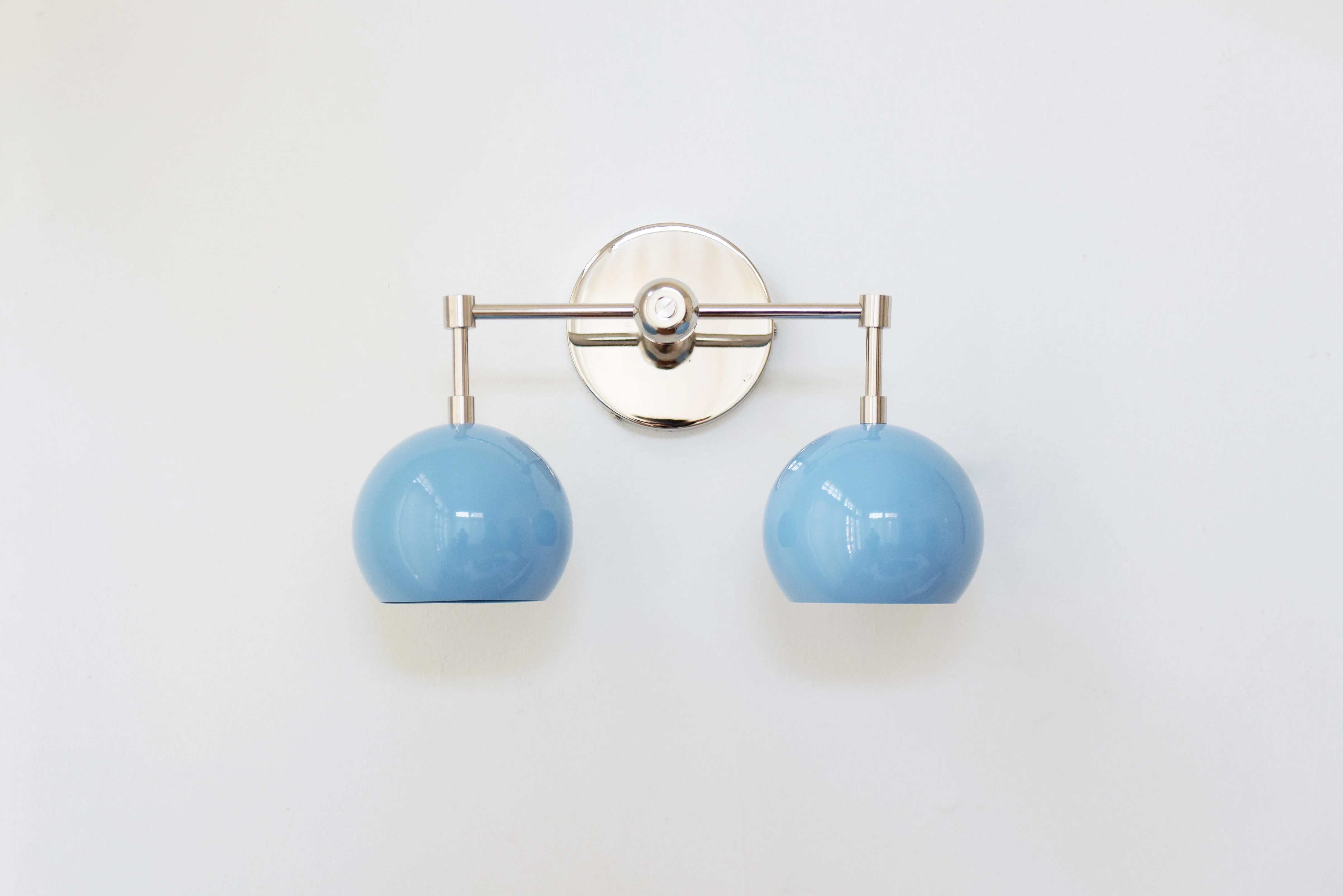 Double Loa Sconce with Celestial Blue Shades - Image 4
