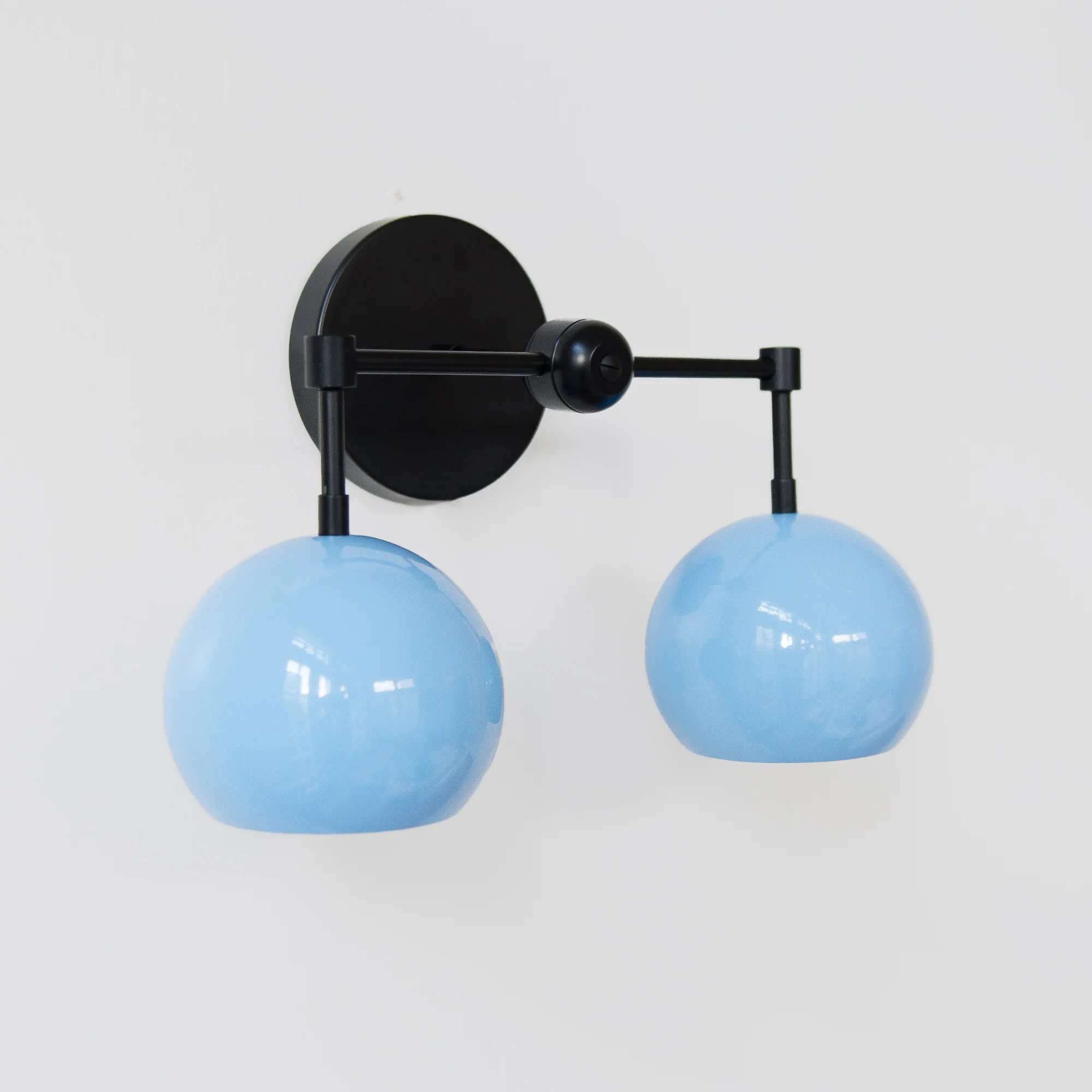 Double Loa Sconce with Celestial Blue Shades - Image 6
