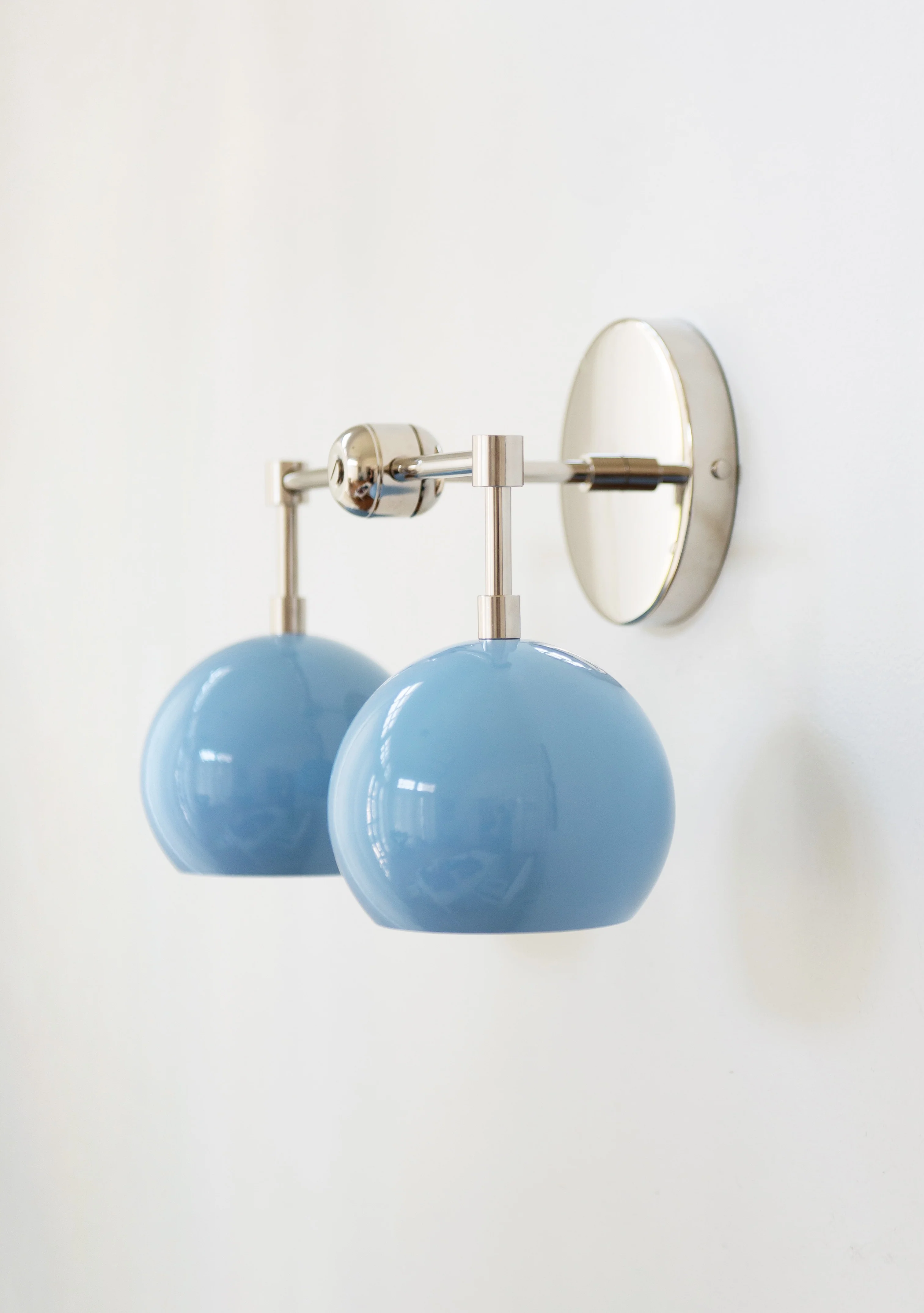 Double Loa Sconce with Celestial Blue Shades - Image 7
