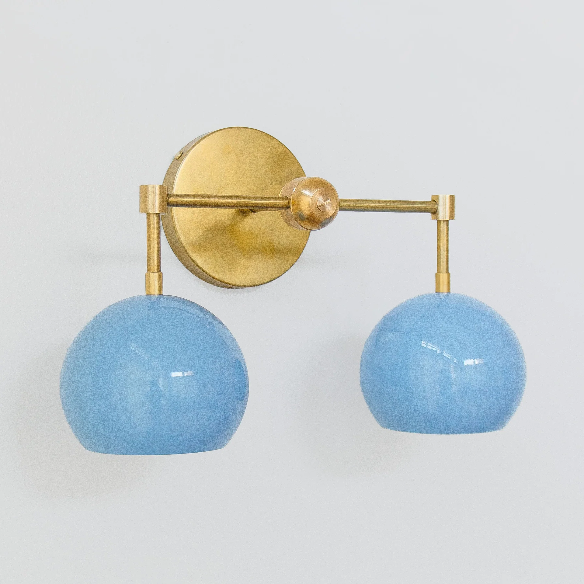 Double Loa Sconce with Celestial Blue Shades - Image 8