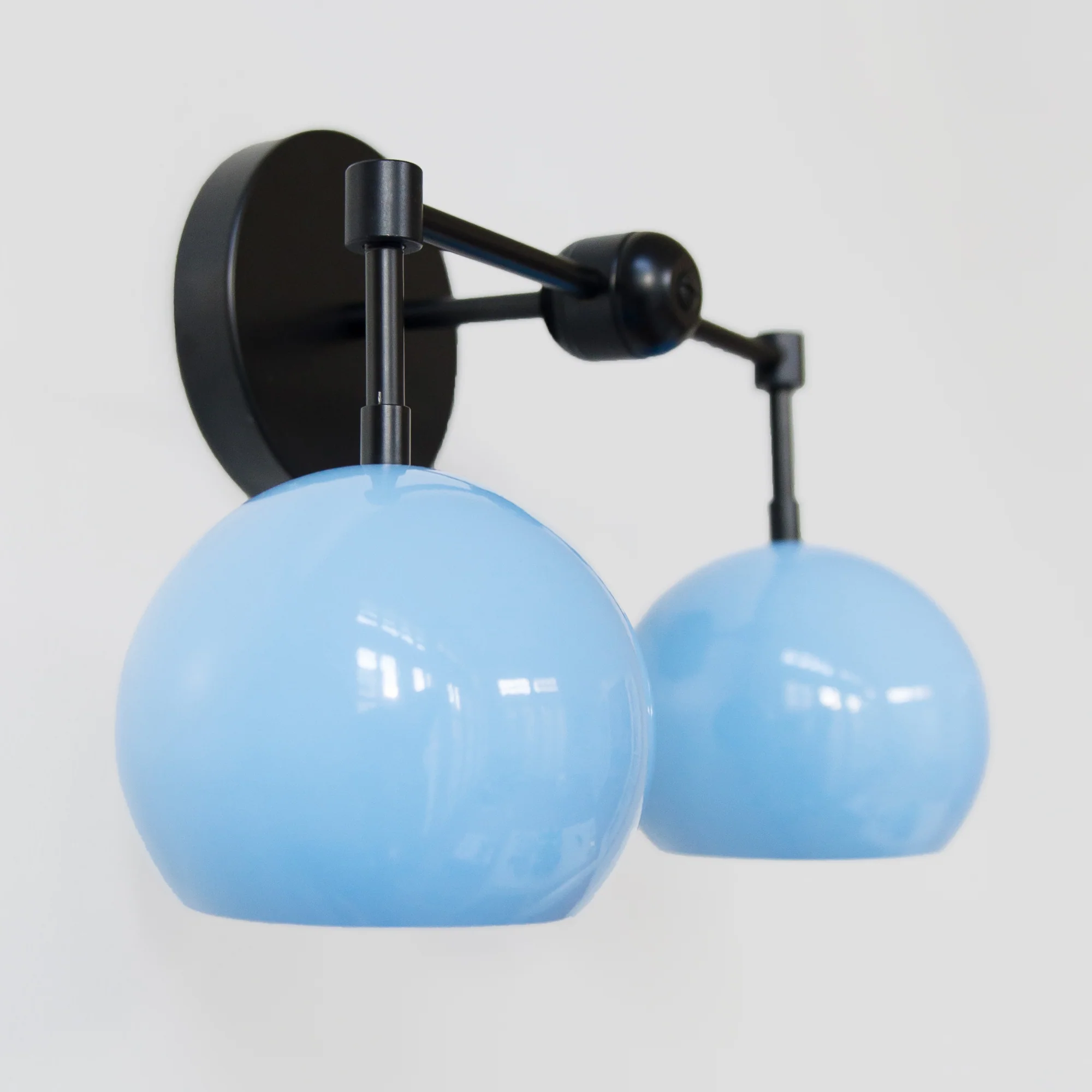 Double Loa Sconce with Celestial Blue Shades - Image 9