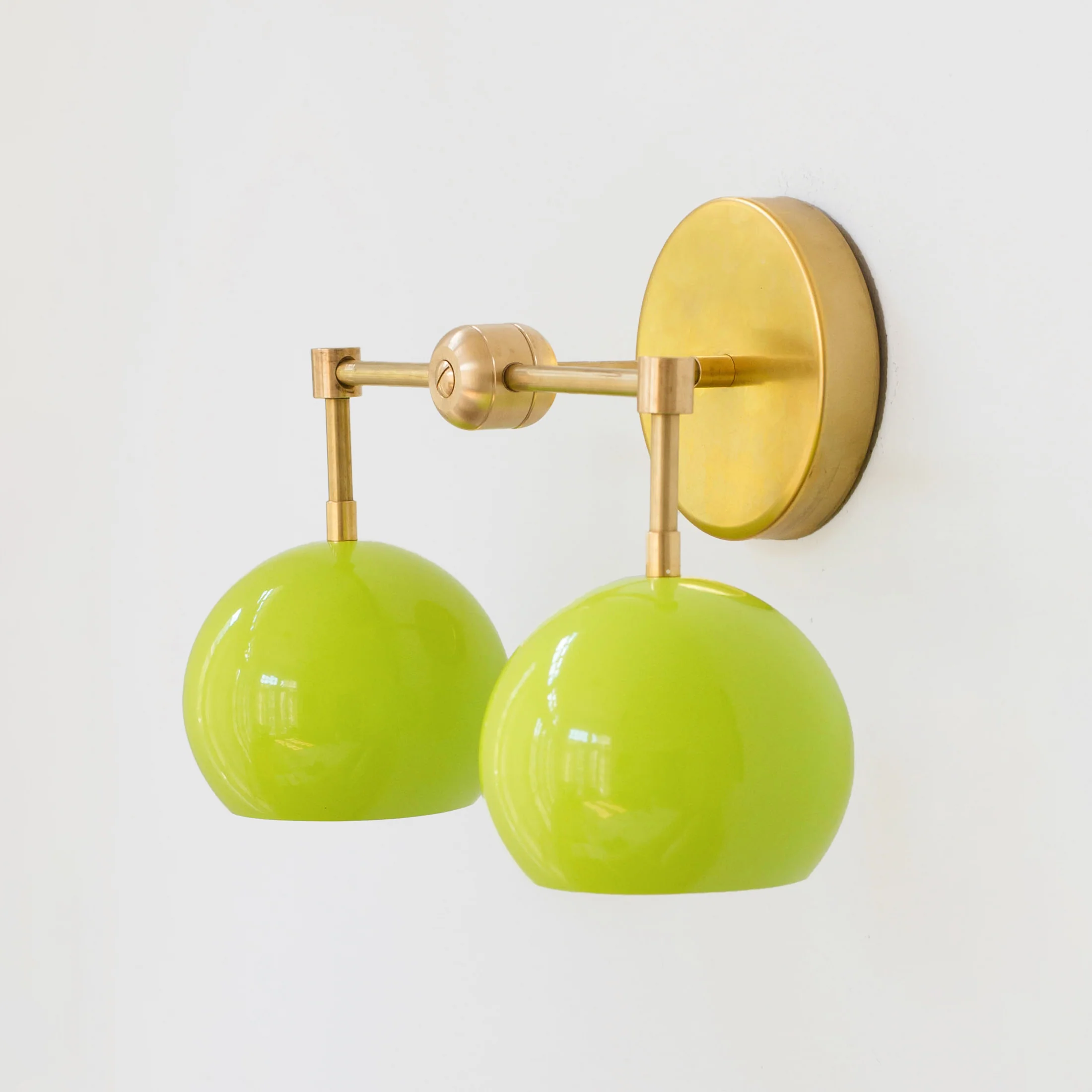 Double Loa Sconce with Chartreuse Shades - Image 10