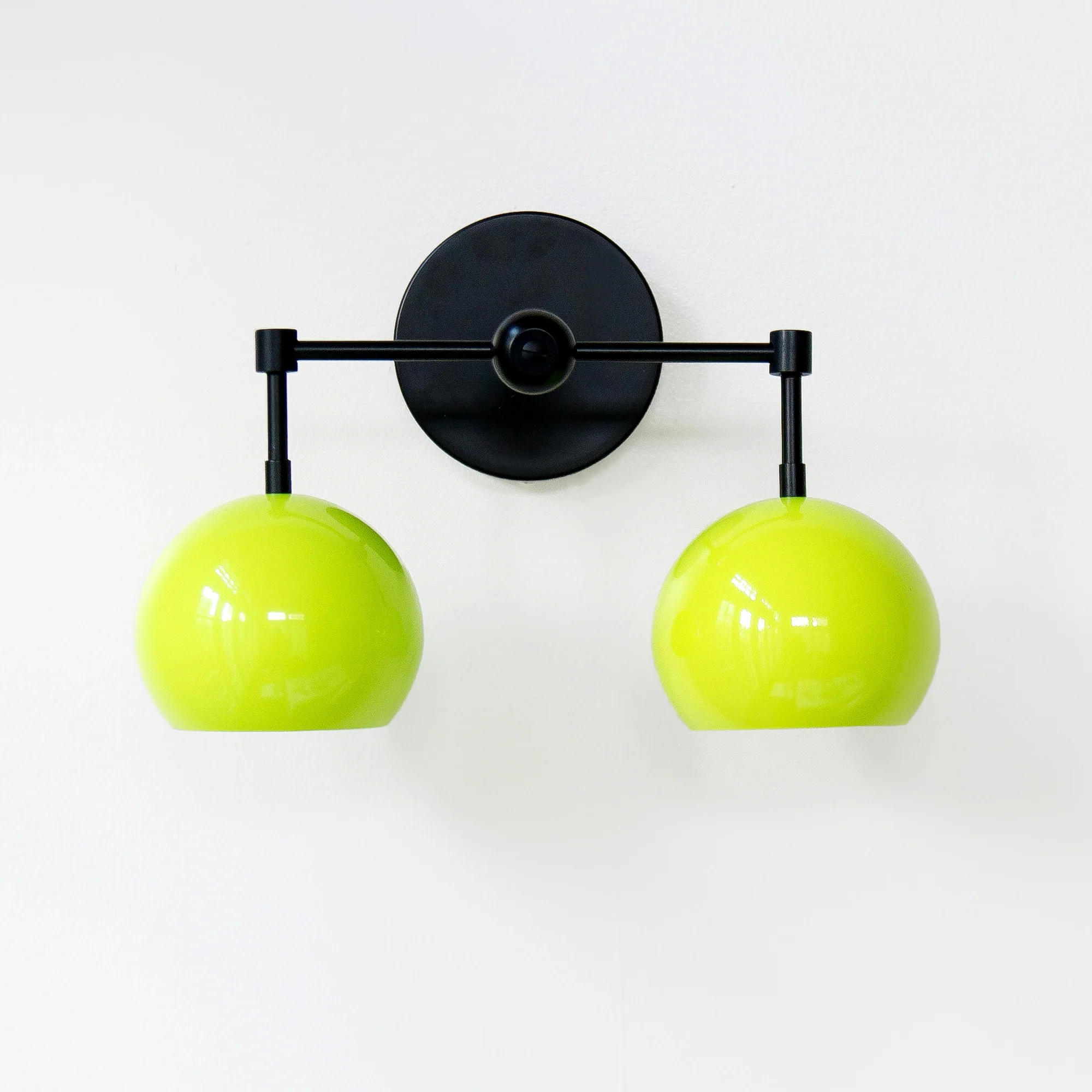 Double Loa Sconce with Chartreuse Shades - Image 3