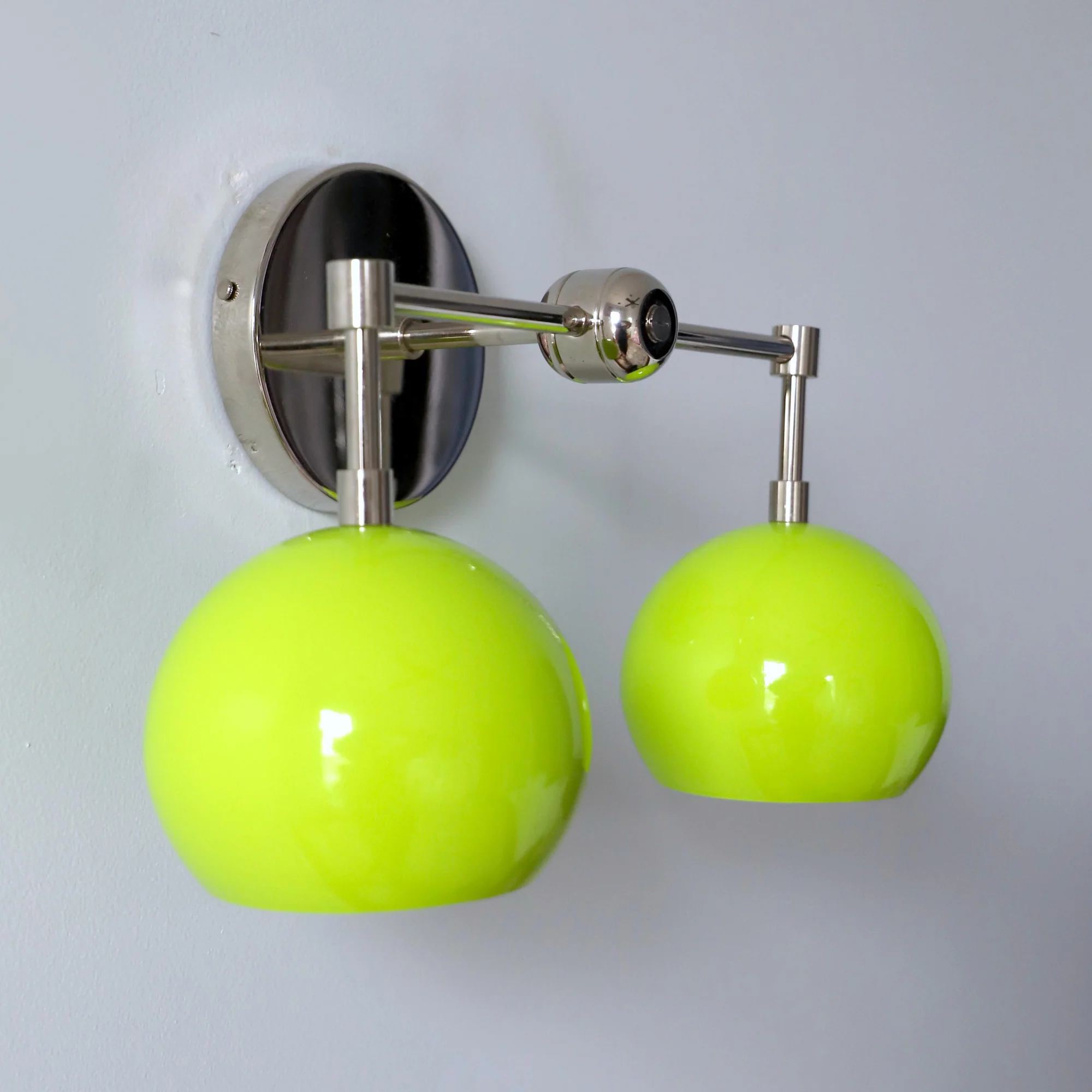 Double Loa Sconce with Chartreuse Shades - Image 4