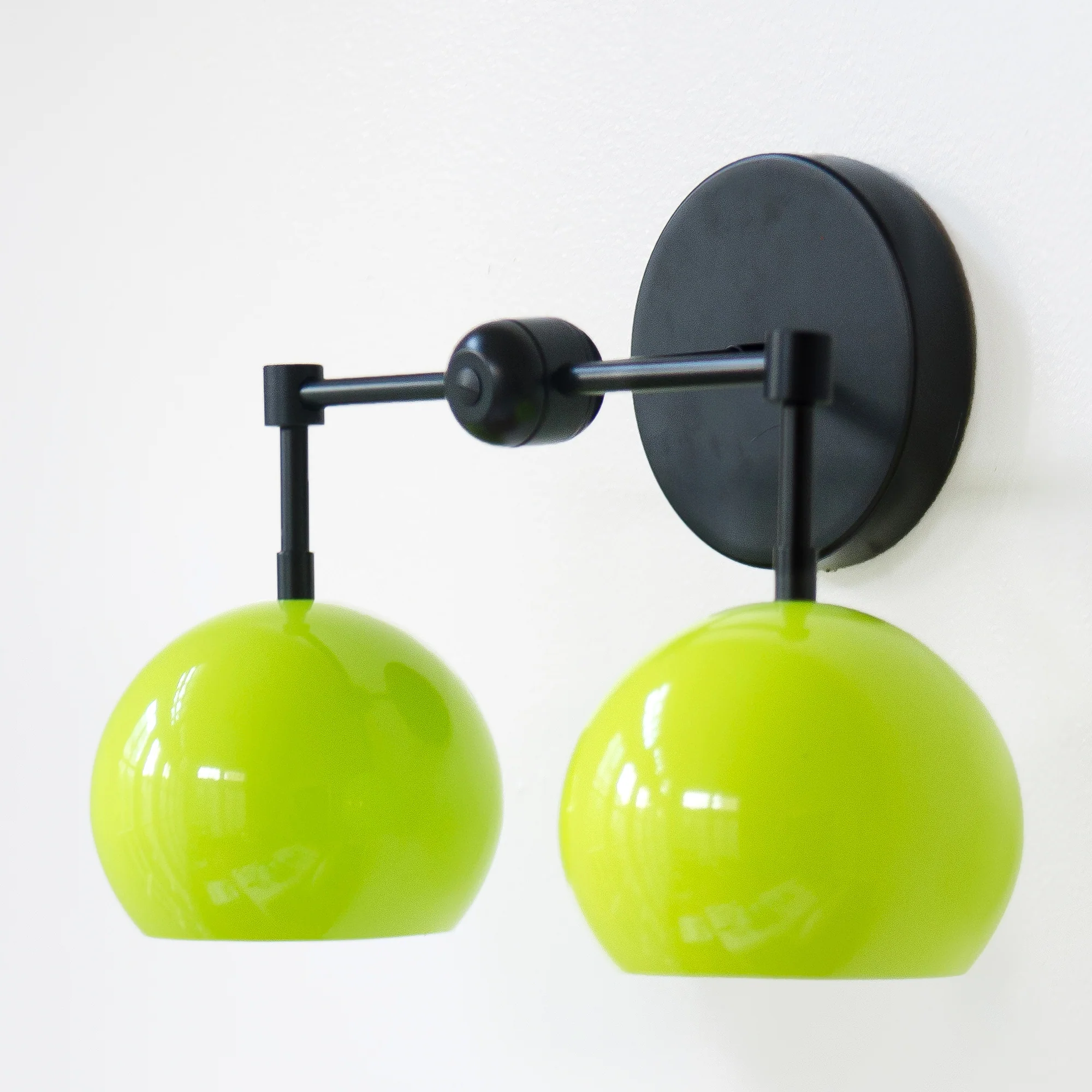 Double Loa Sconce with Chartreuse Shades - Image 6