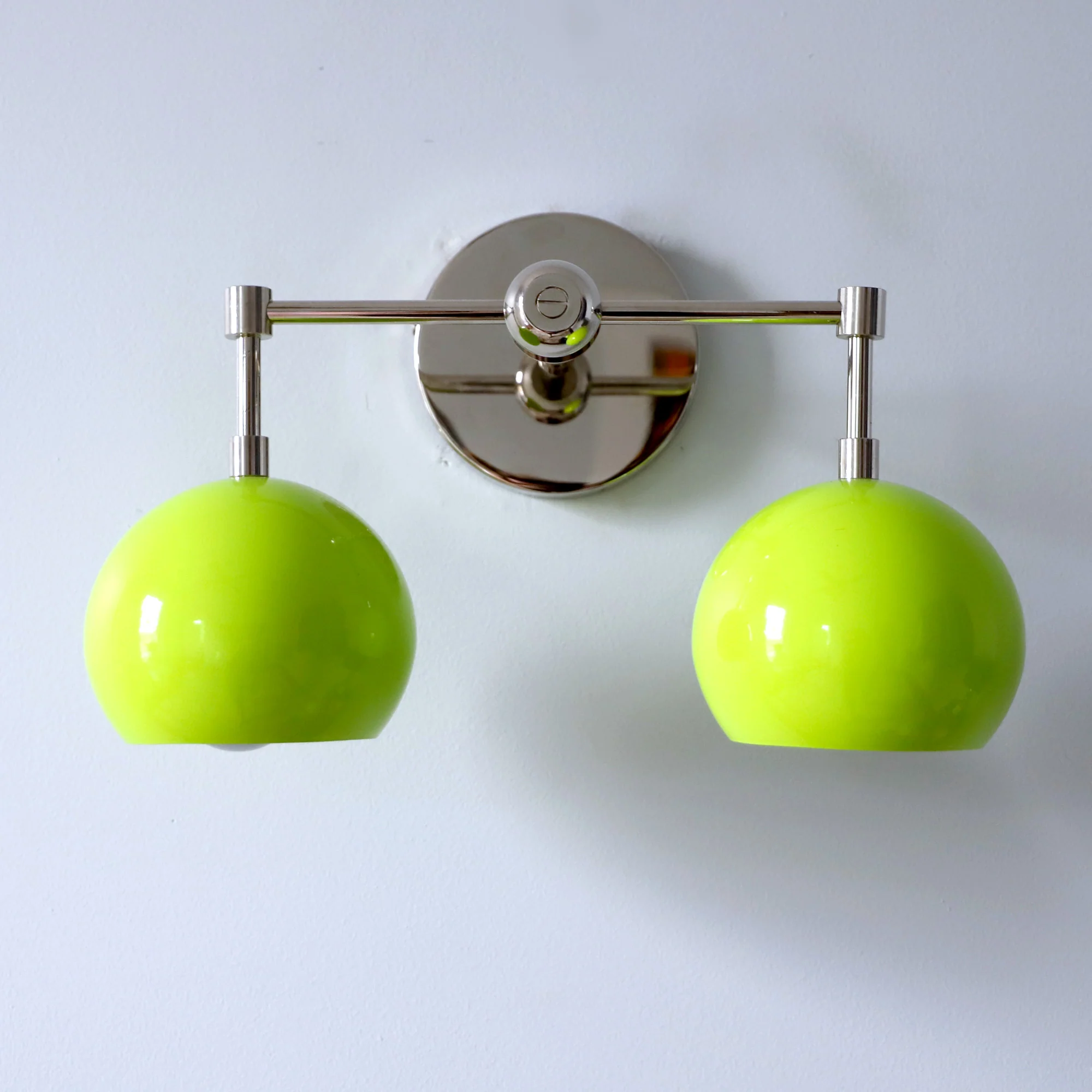 Double Loa Sconce with Chartreuse Shades - Image 7