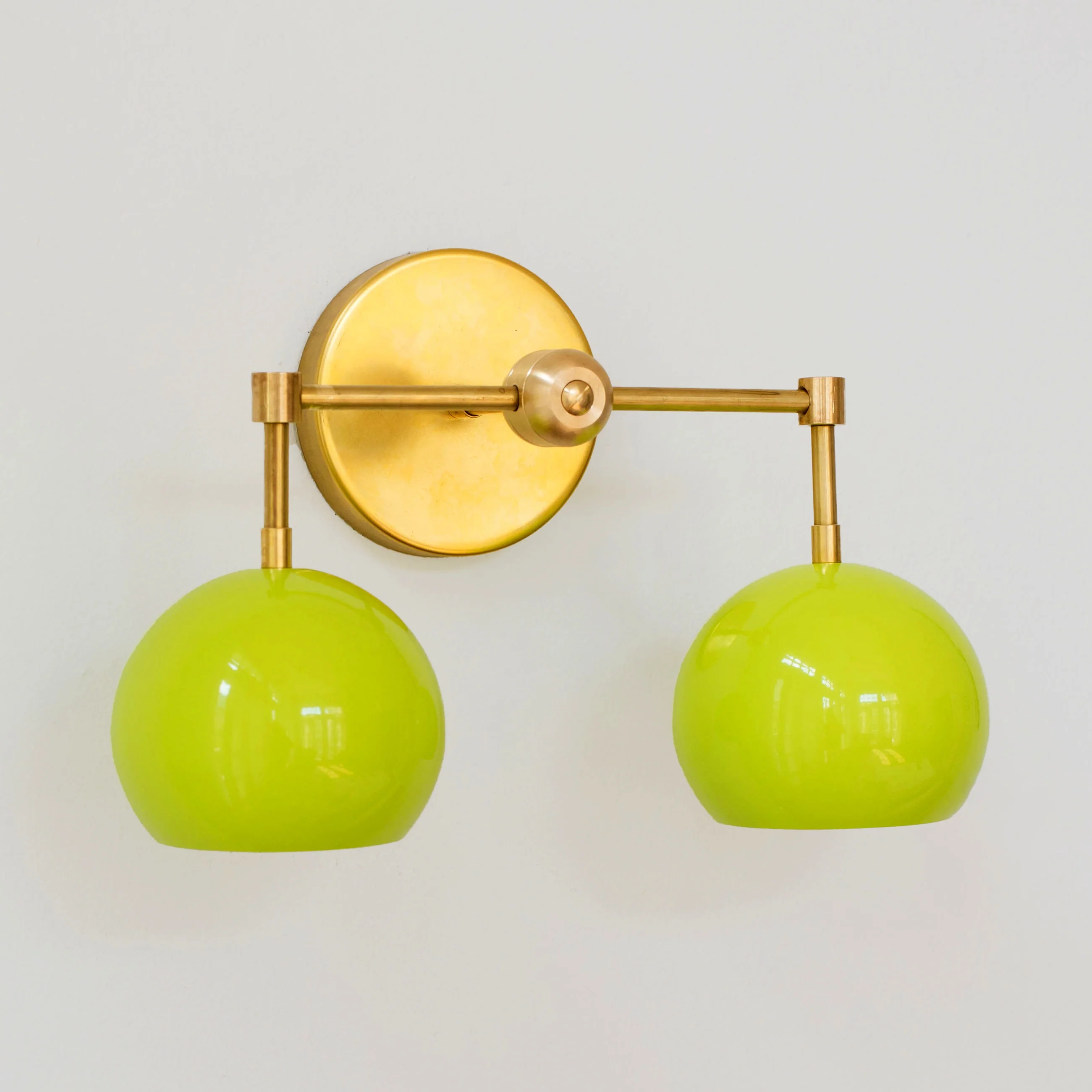 Double Loa Sconce with Chartreuse Shades - Image 8