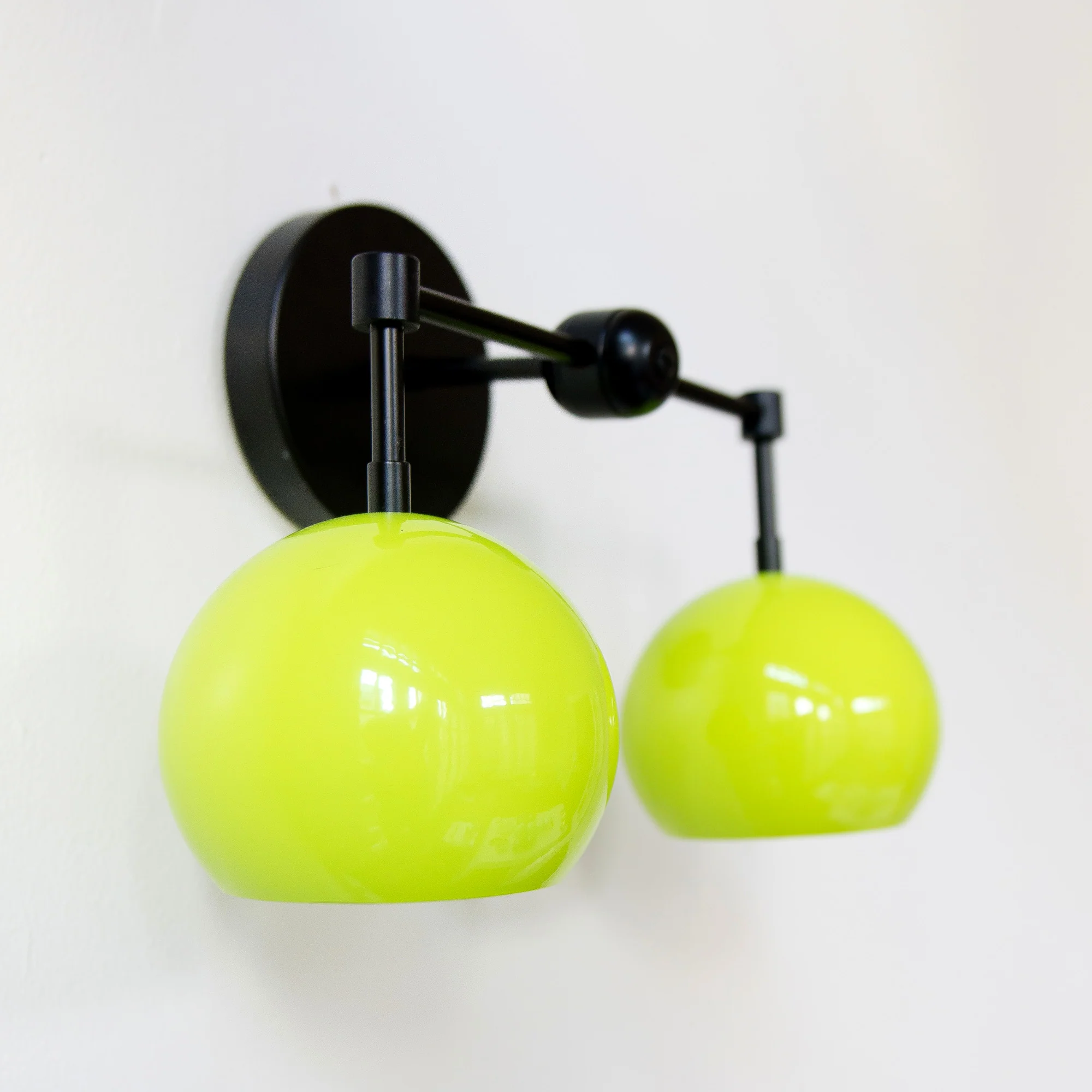 Double Loa Sconce with Chartreuse Shades - Image 9