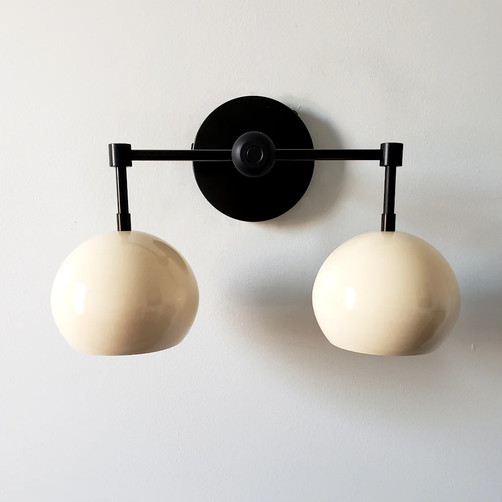 Double Loa Sconce with Cream Shades - Image 7