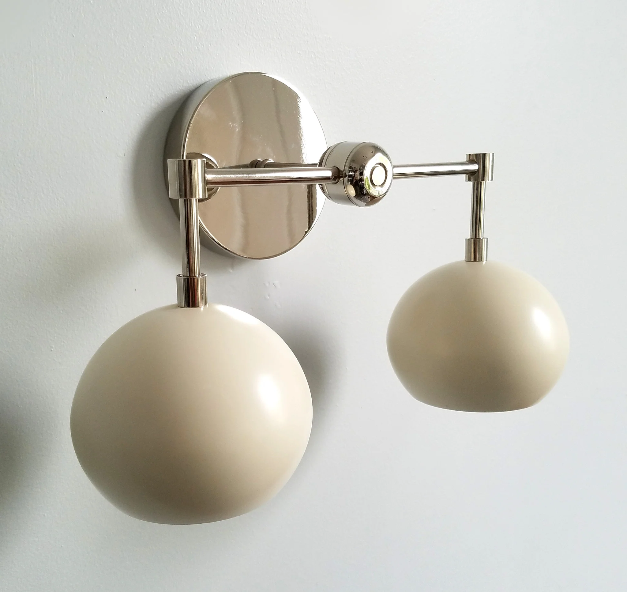 Double Loa Sconce with Cream Shades - Image 9