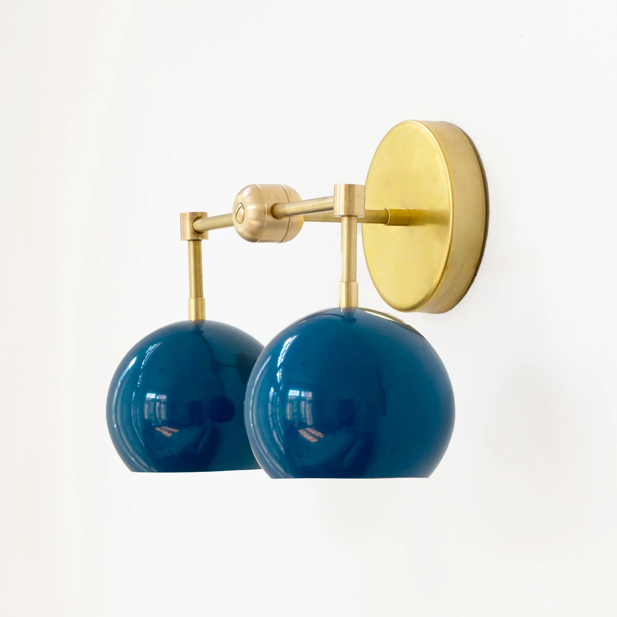 Double Loa Sconce with Denim Colored Shades - Image 10
