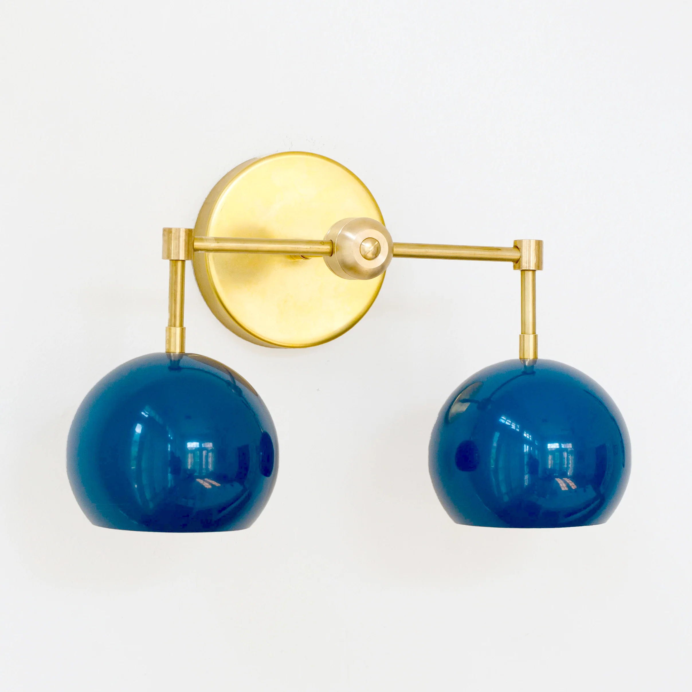 Double Loa Sconce with Denim Colored Shades - Image 12