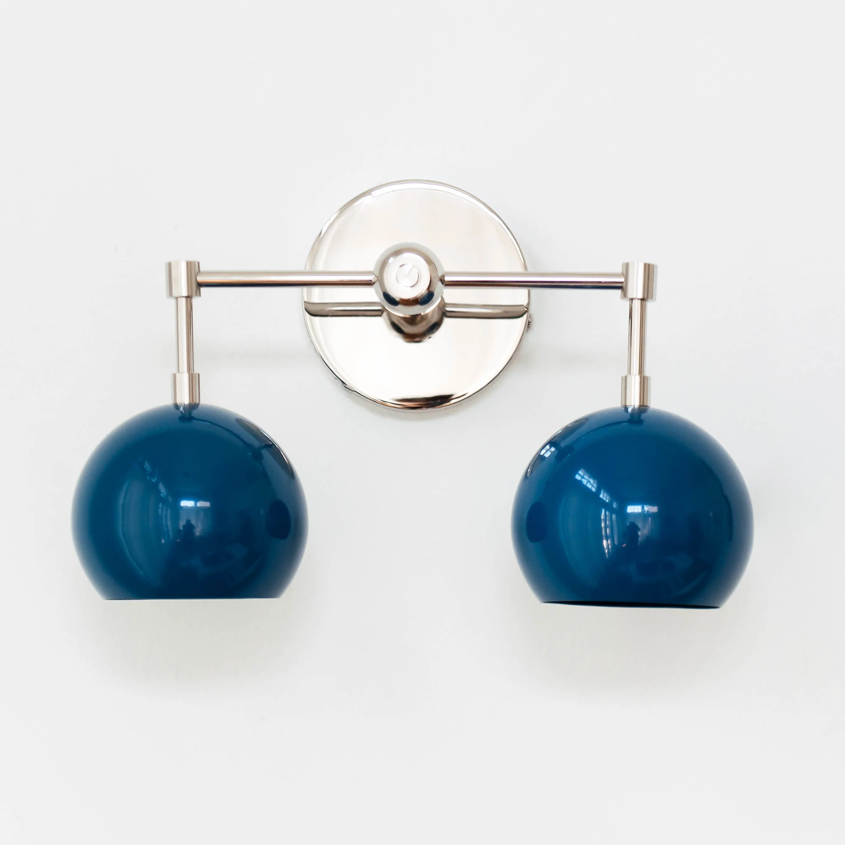 Double Loa Sconce with Denim Colored Shades - Image 3