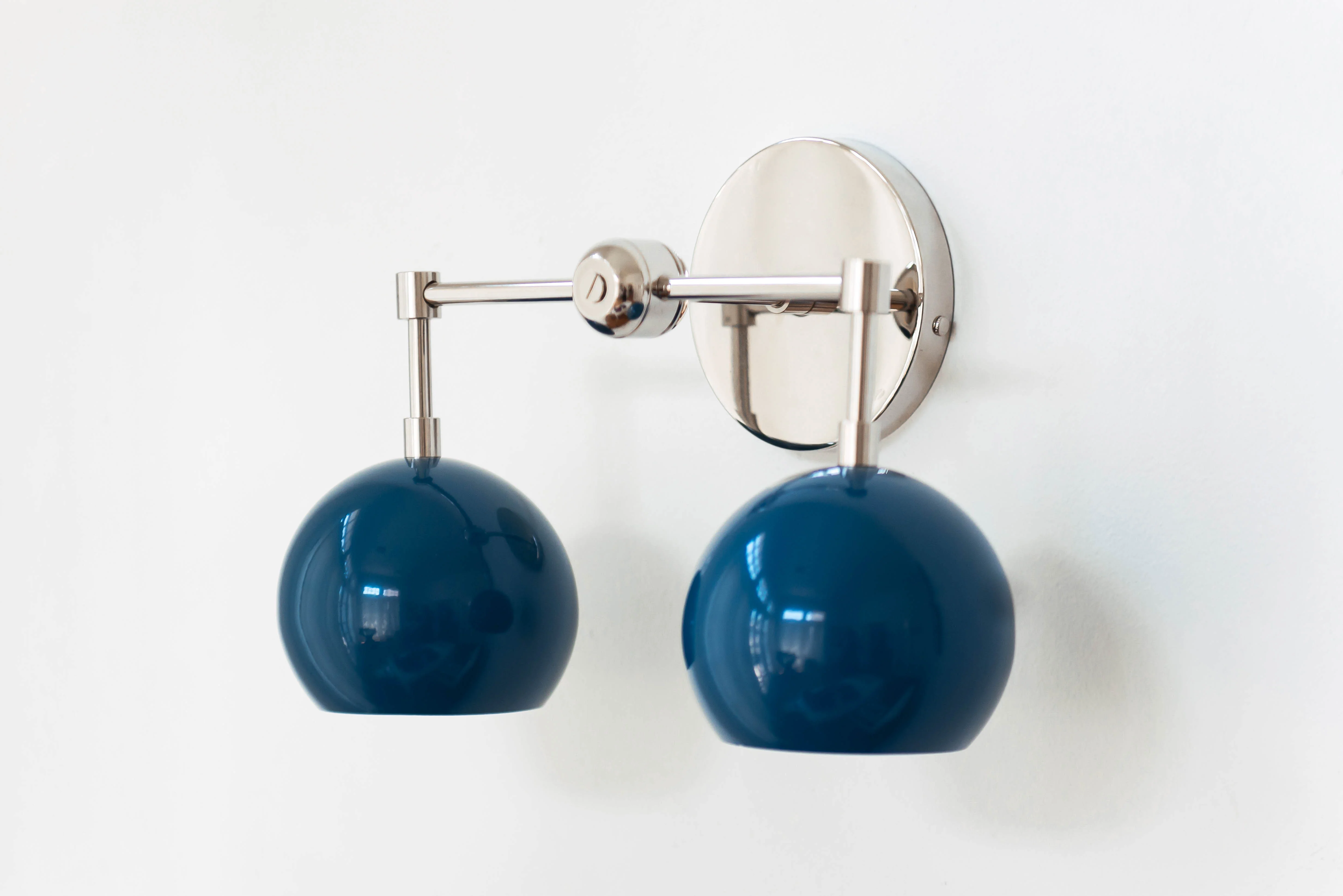 Double Loa Sconce with Denim Colored Shades - Image 6