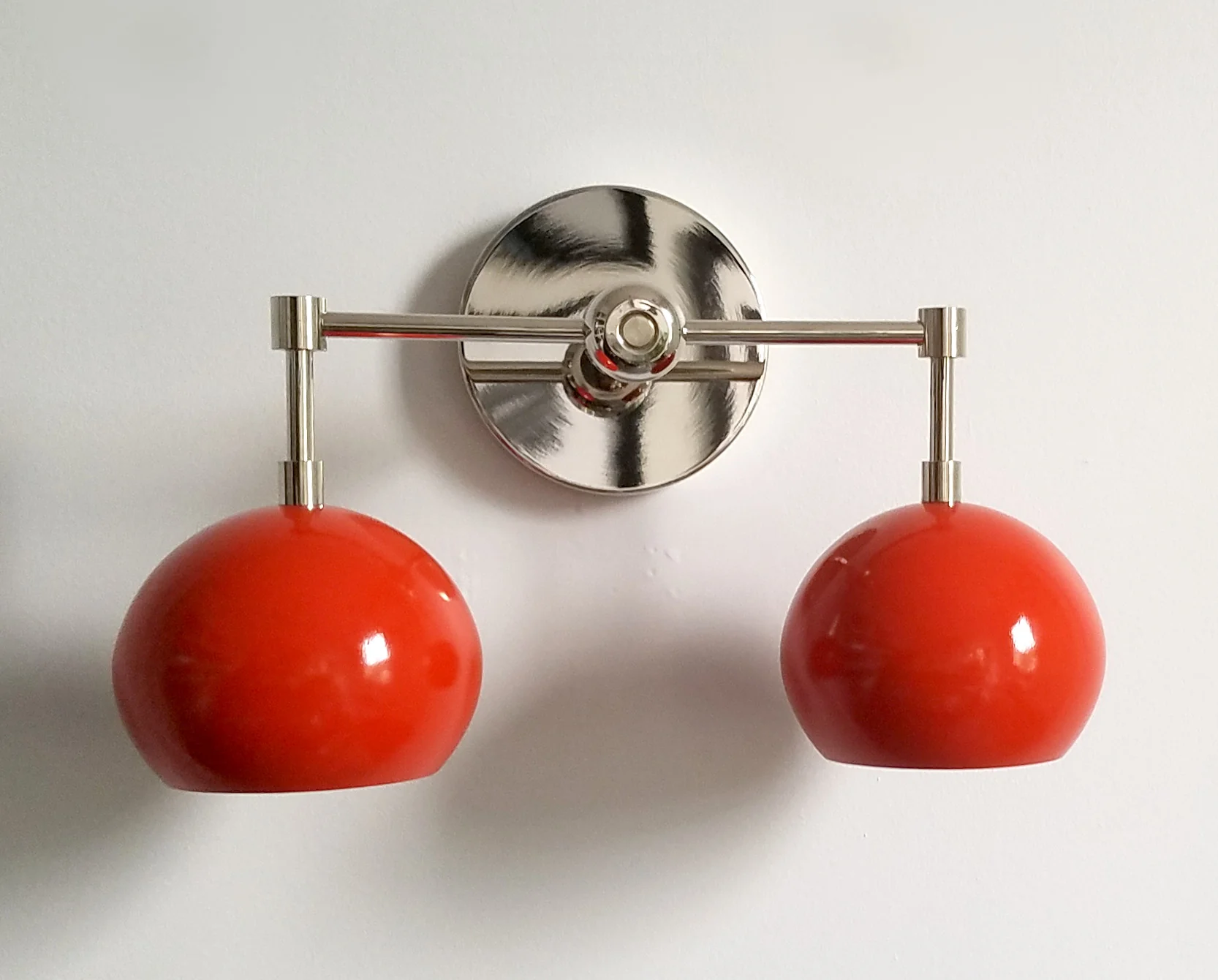 Double Loa Sconce with Flame Orange Shades - Image 2