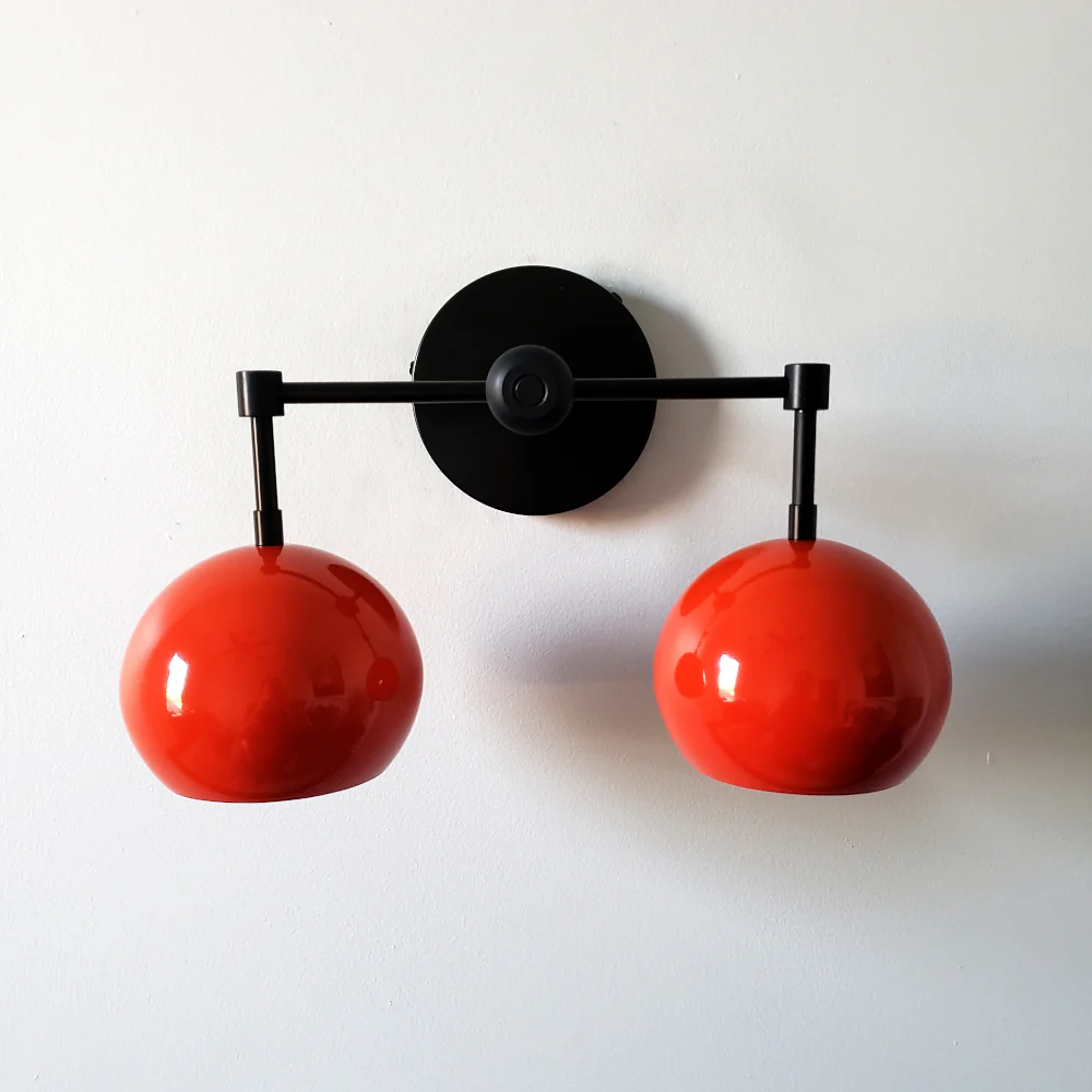 Double Loa Sconce with Flame Orange Shades - Image 3