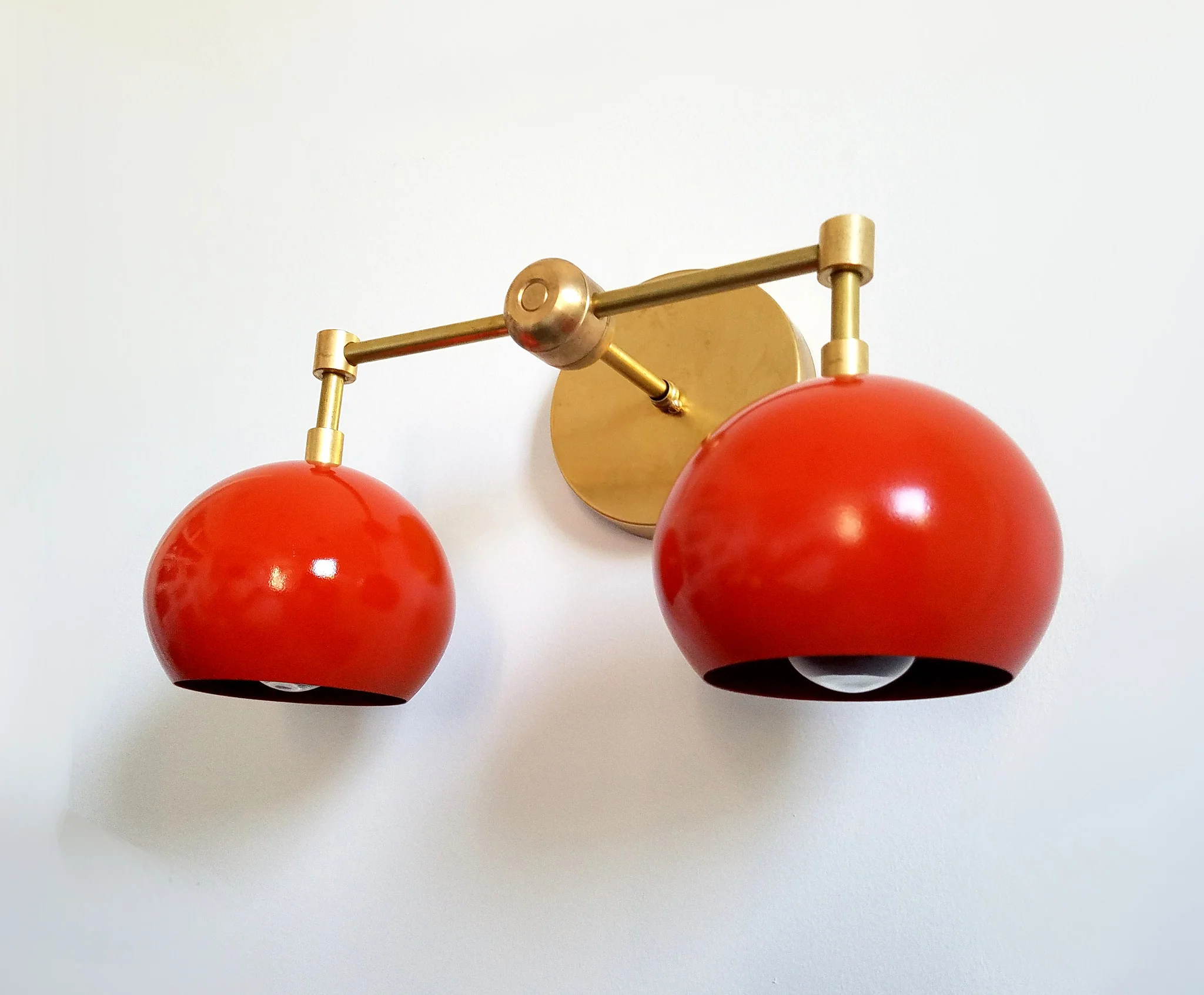 Double Loa Sconce with Flame Orange Shades - Image 8