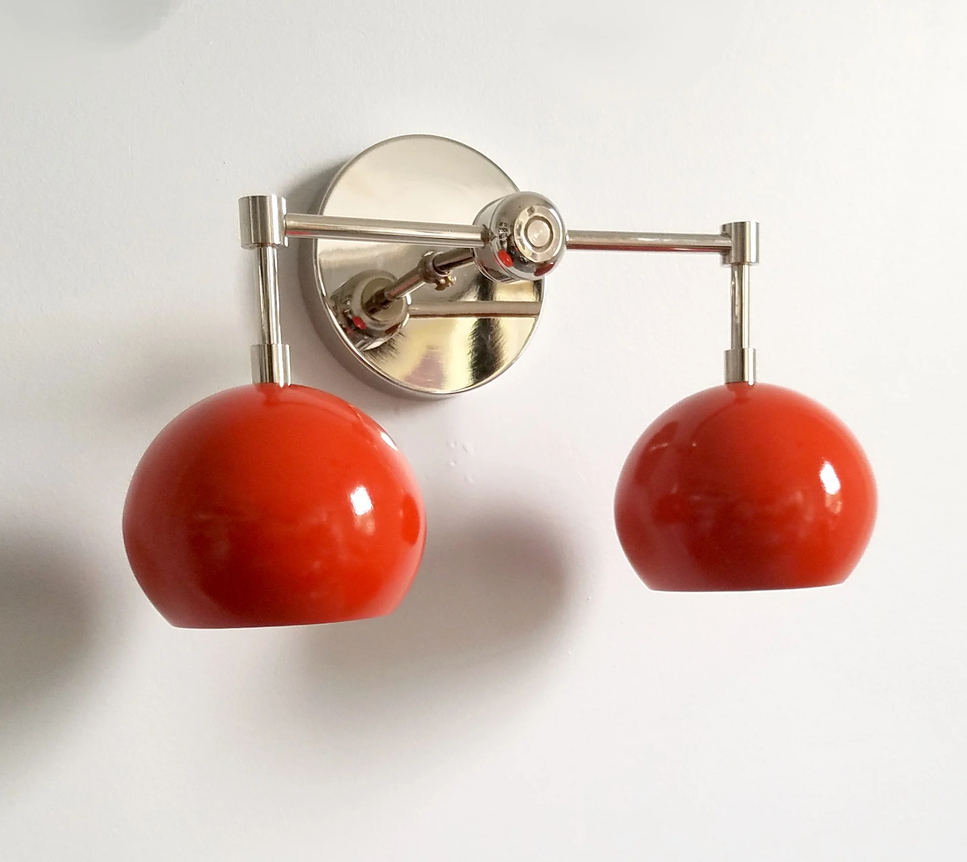 Double Loa Sconce with Flame Orange Shades - Image 9