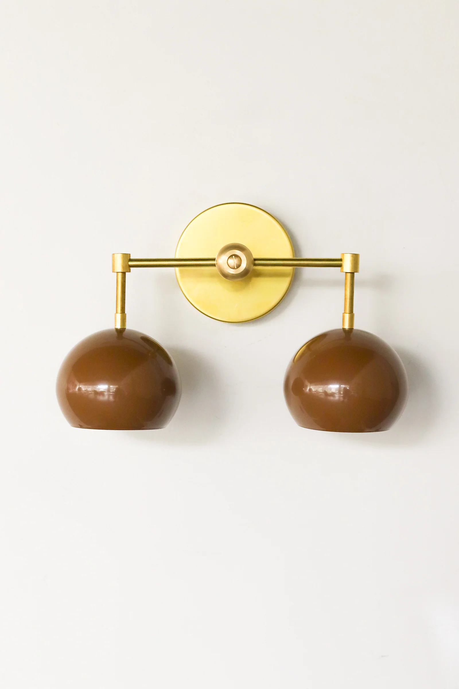 Double Loa Sconce with Fudge Brown Shades - Image 2