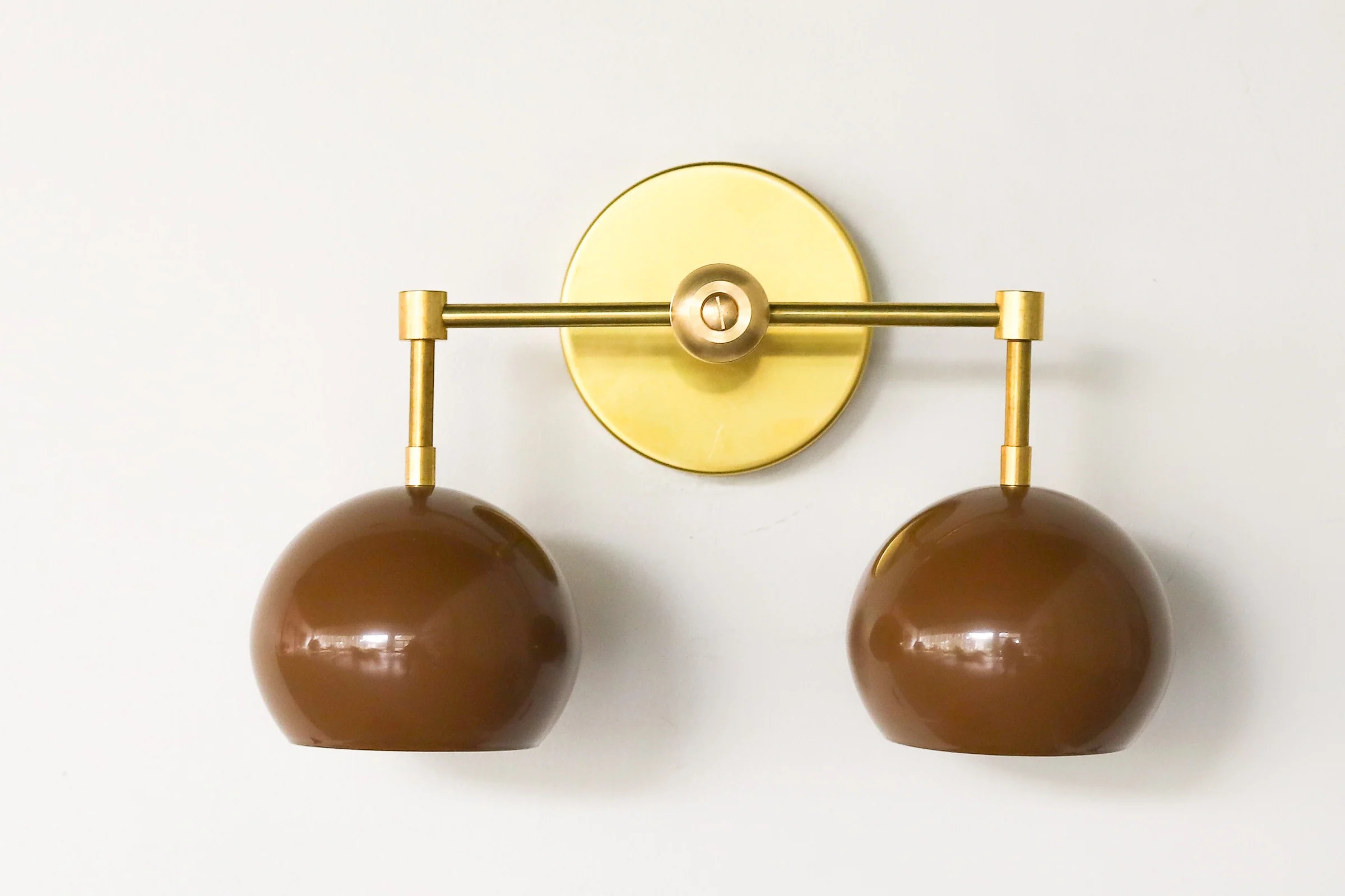 Double Loa Sconce with Fudge Brown Shades - Image 3