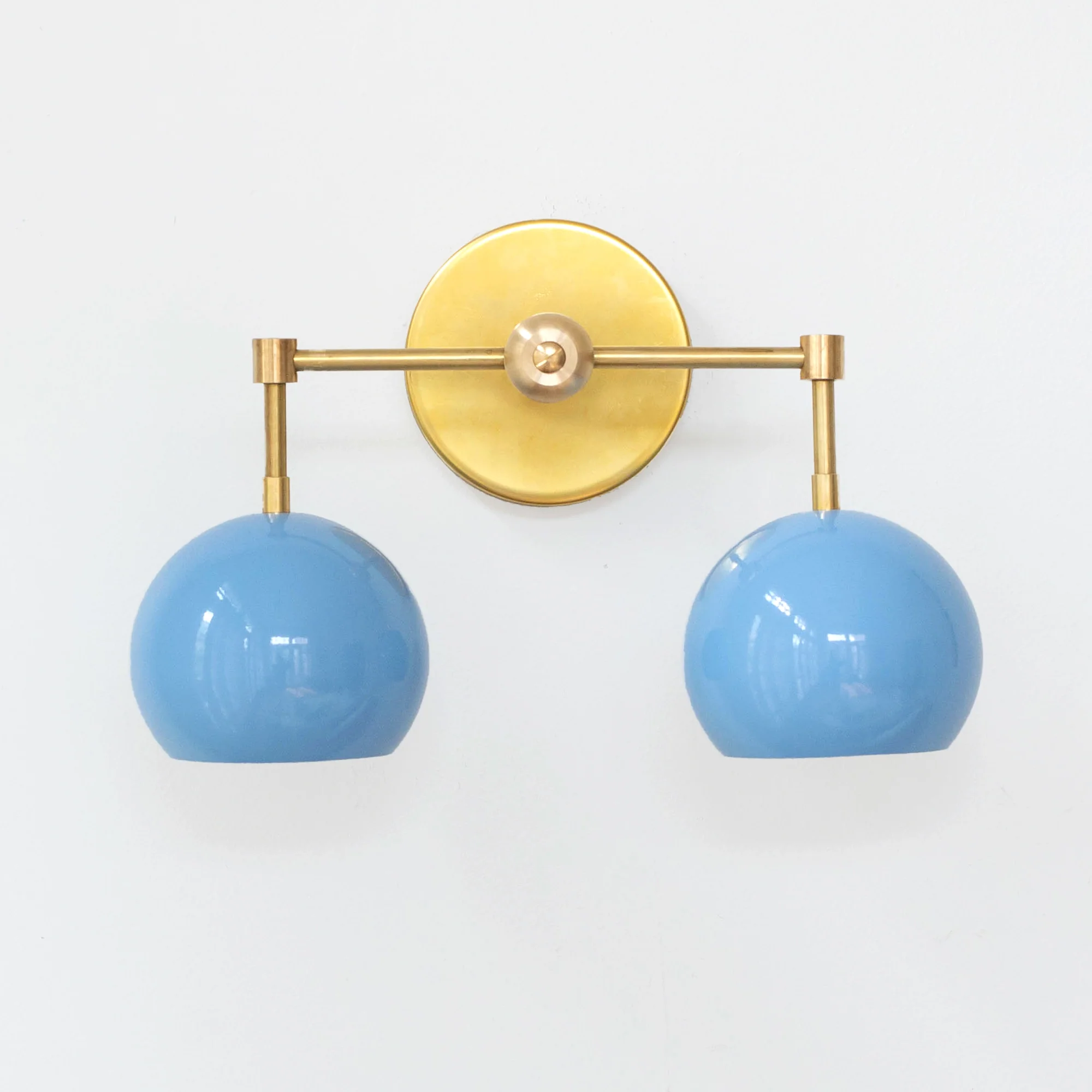 Double Loa Sconce with Hydrangea Blue Shades - Image 2