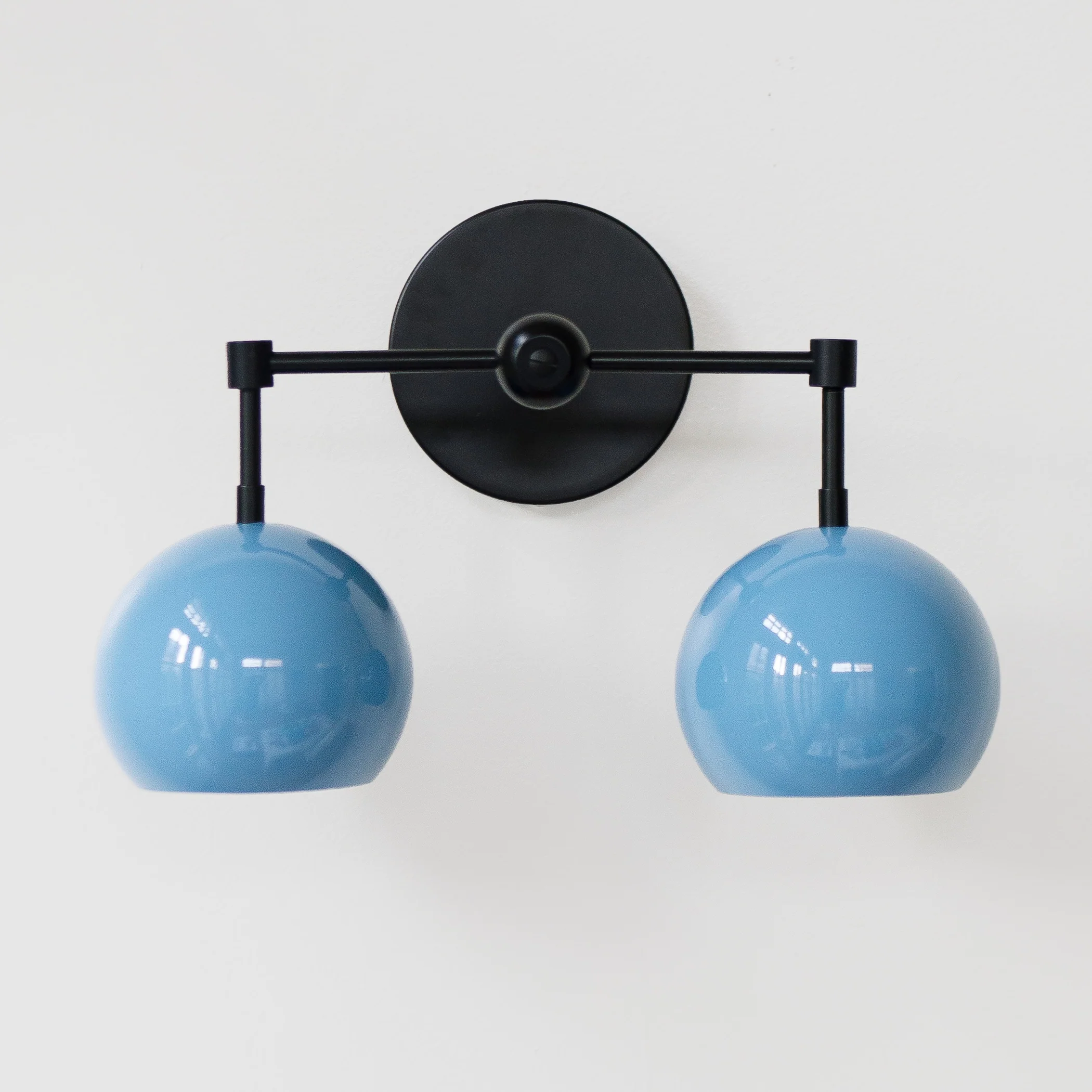 Double Loa Sconce with Hydrangea Blue Shades - Image 3