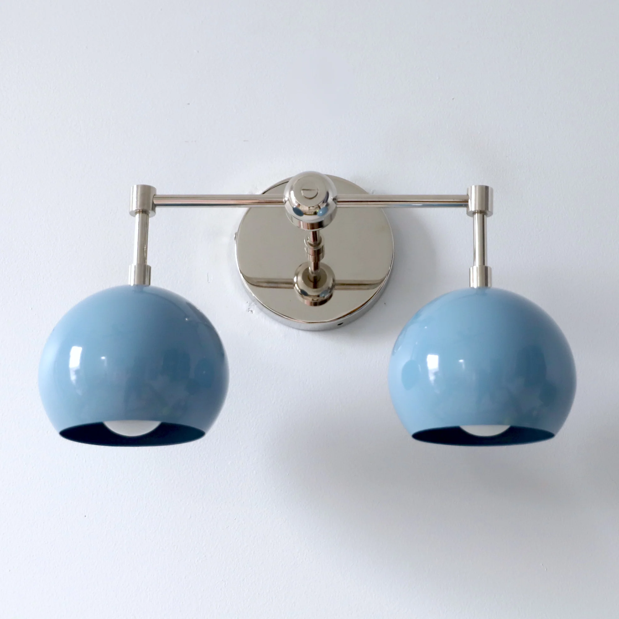 Double Loa Sconce with Hydrangea Blue Shades - Image 8
