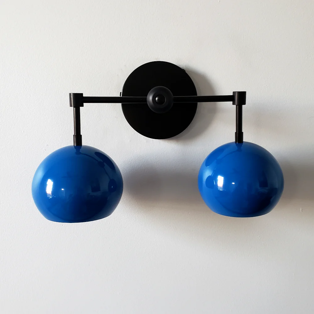 Double Loa Sconce with Mediterranean Blue Shades - Image 11
