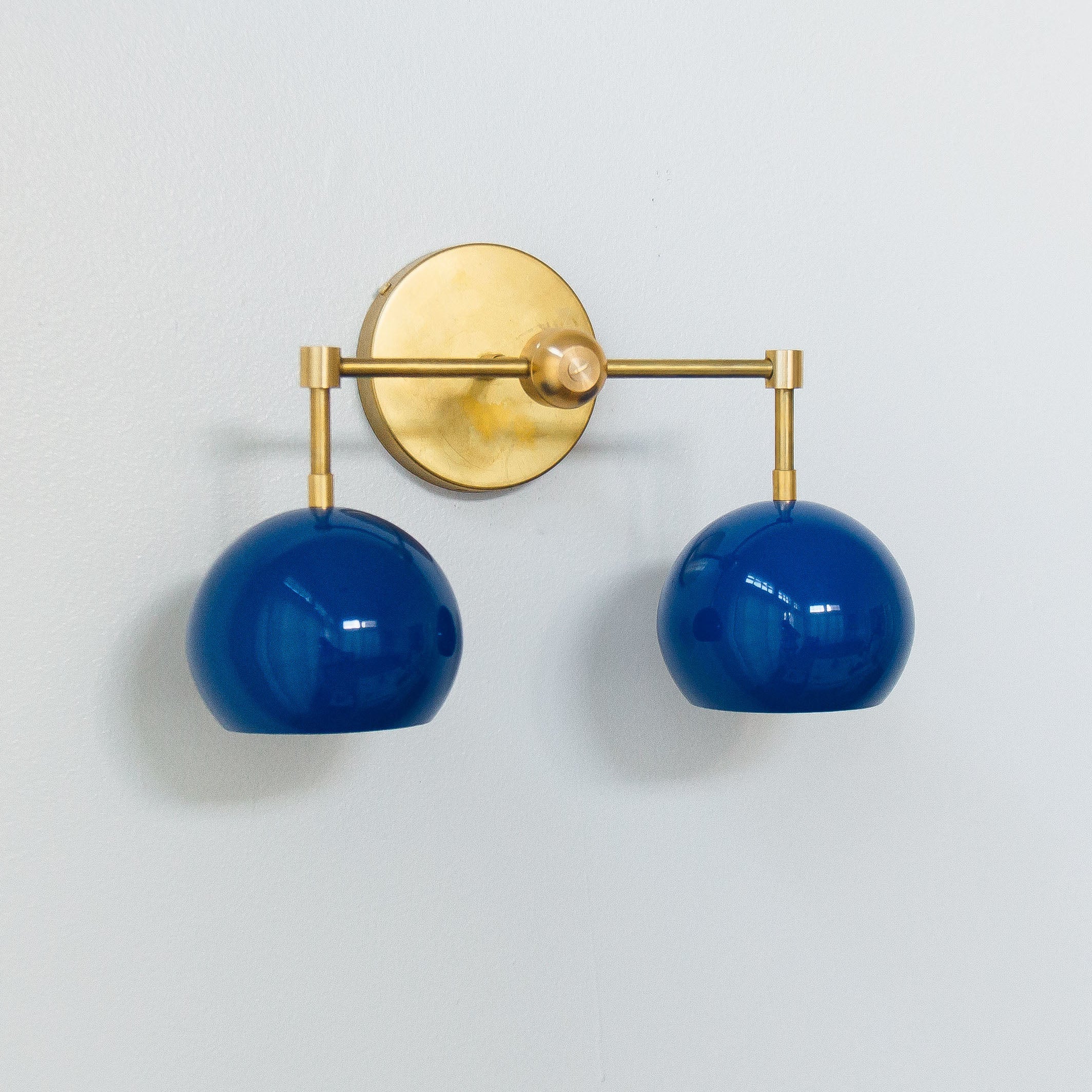 Double Loa Sconce with Mediterranean Blue Shades - Image 8