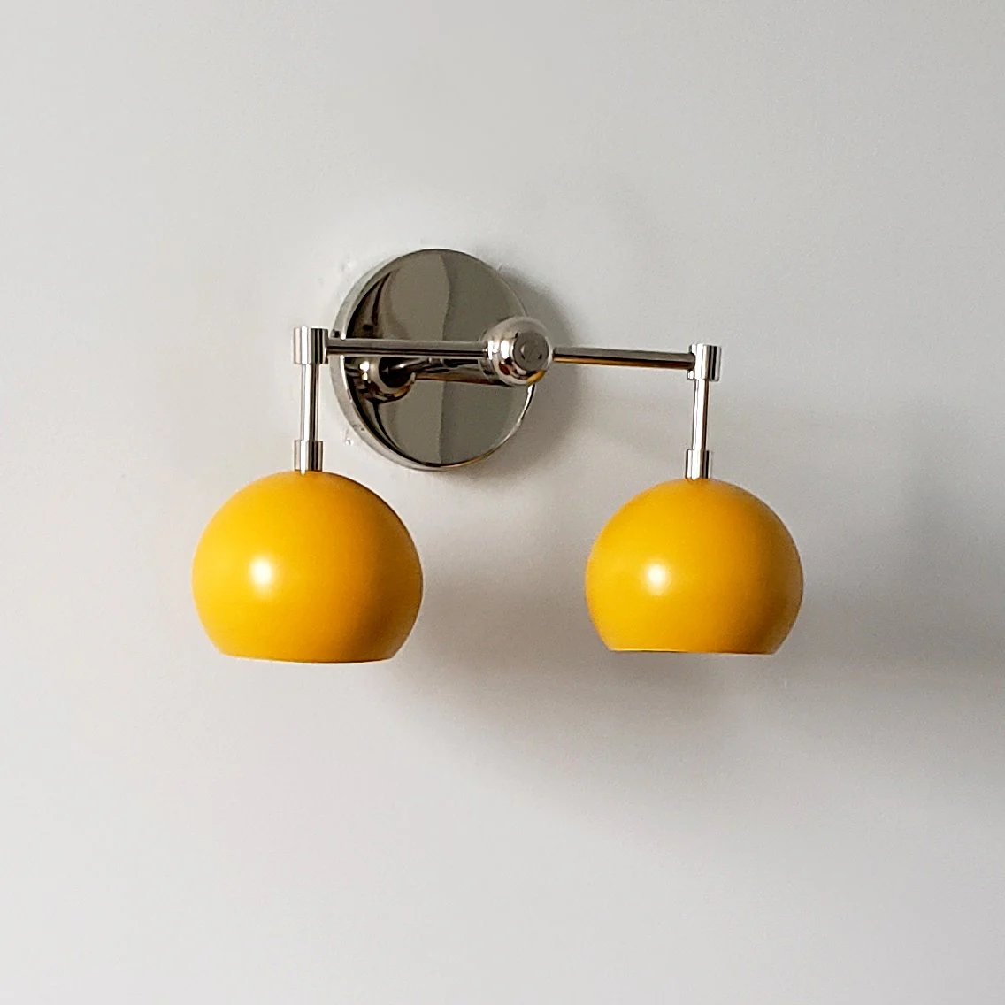 Double Loa Sconce with Mustard Yellow Shades - Image 8