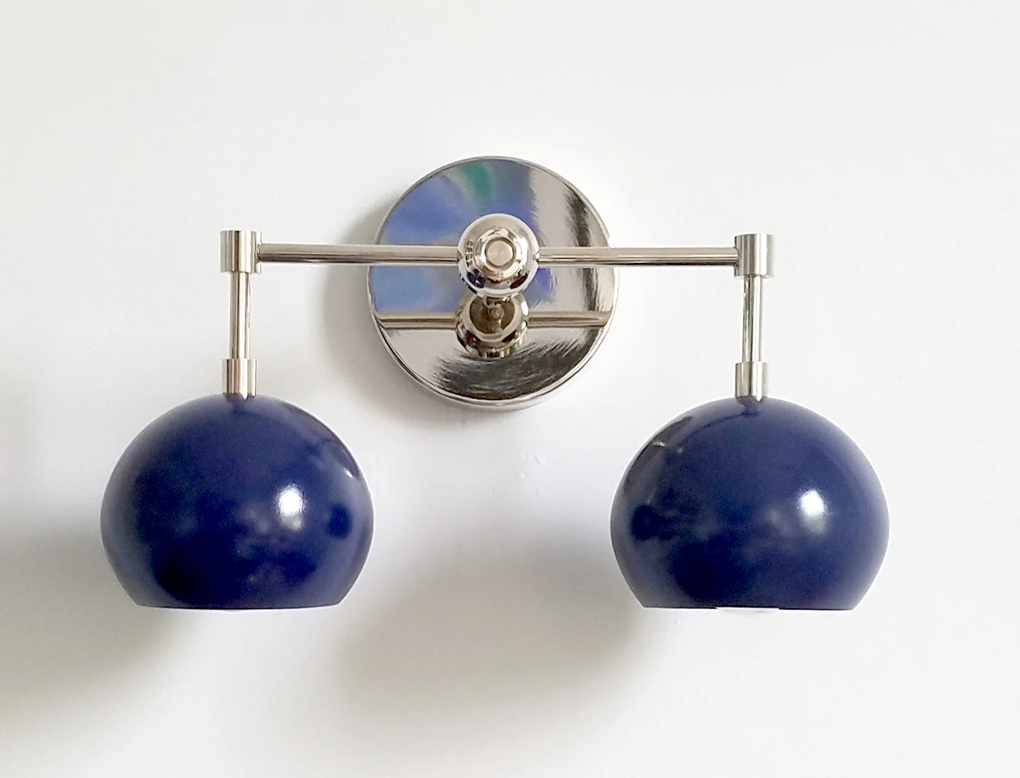 Double Loa Sconce with Navy Shades - Image 3
