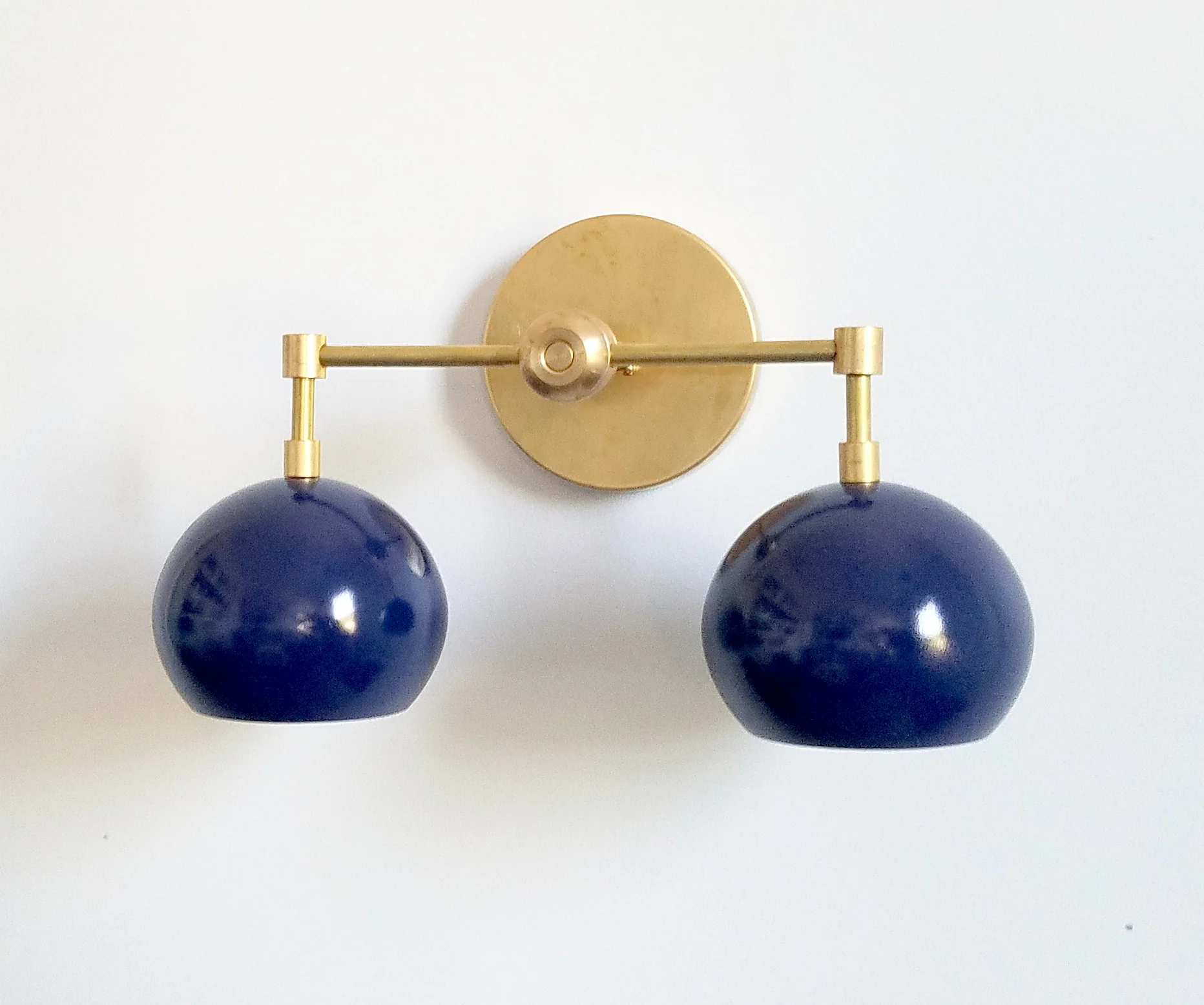 Double Loa Sconce with Navy Shades - Image 4