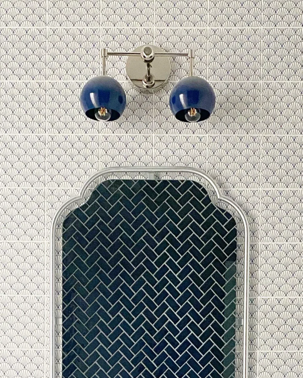 Double Loa Sconce with Navy Shades - Image 5