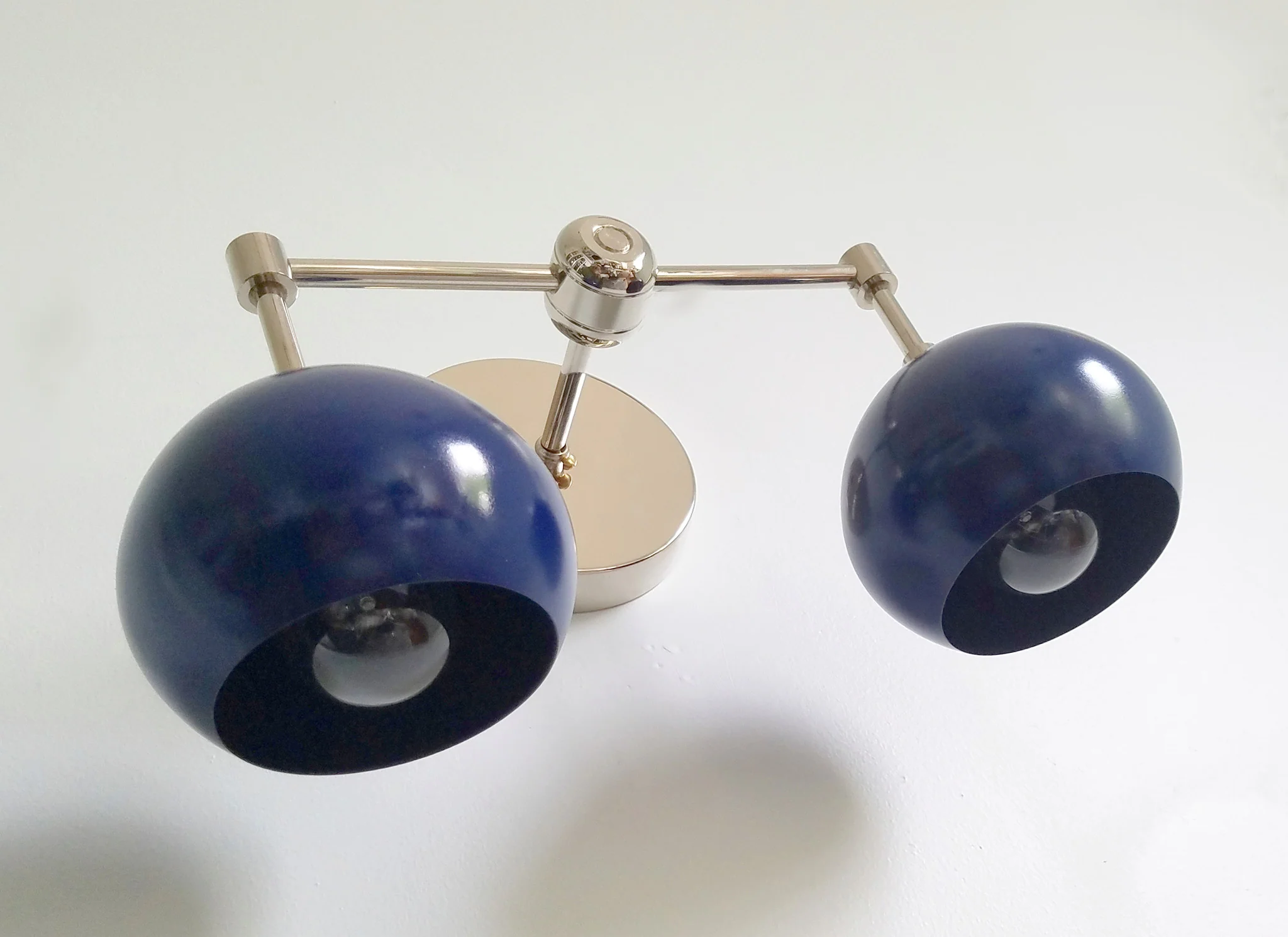 Double Loa Sconce with Navy Shades - Image 7