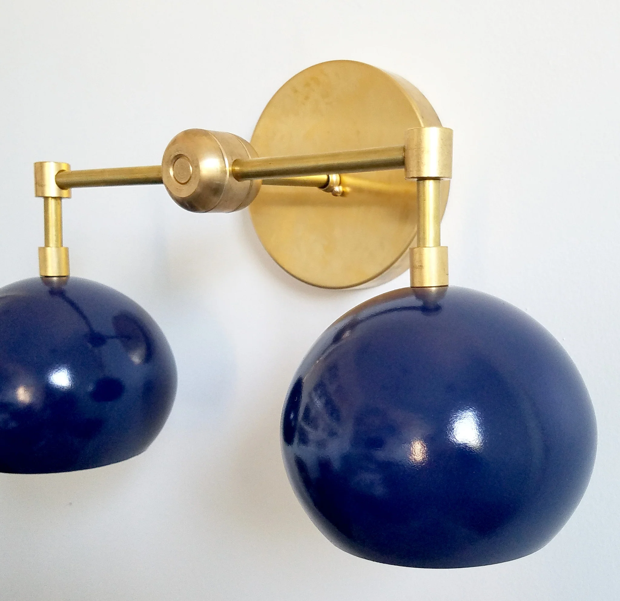 Double Loa Sconce with Navy Shades - Image 9