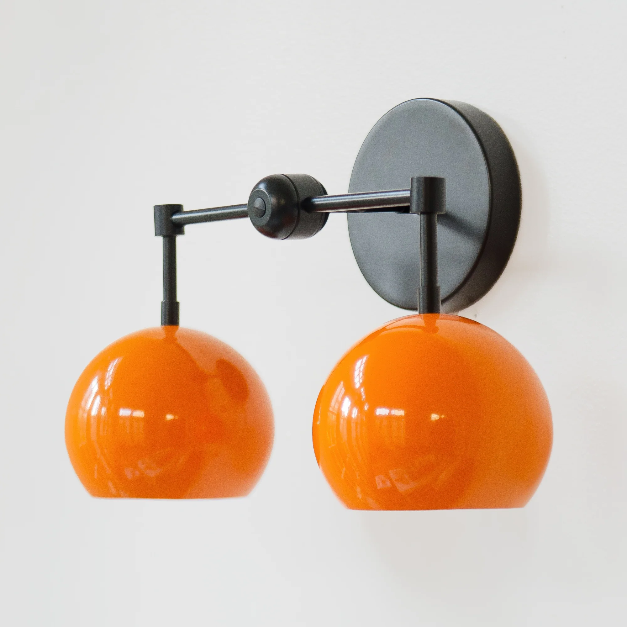 Double Loa Sconce with Orange Peel Shades - Image 7