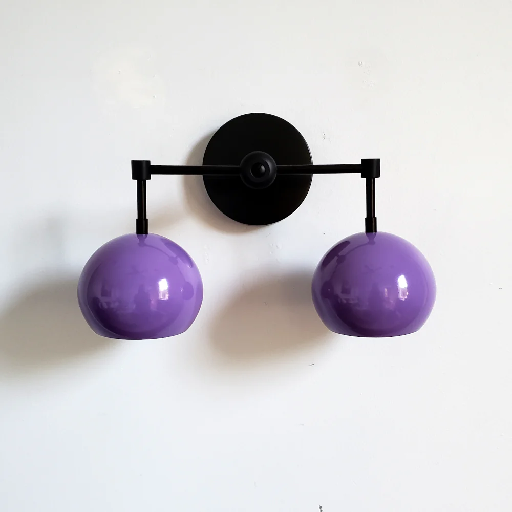 Double Loa Sconce with Orchid Shades - Image 3